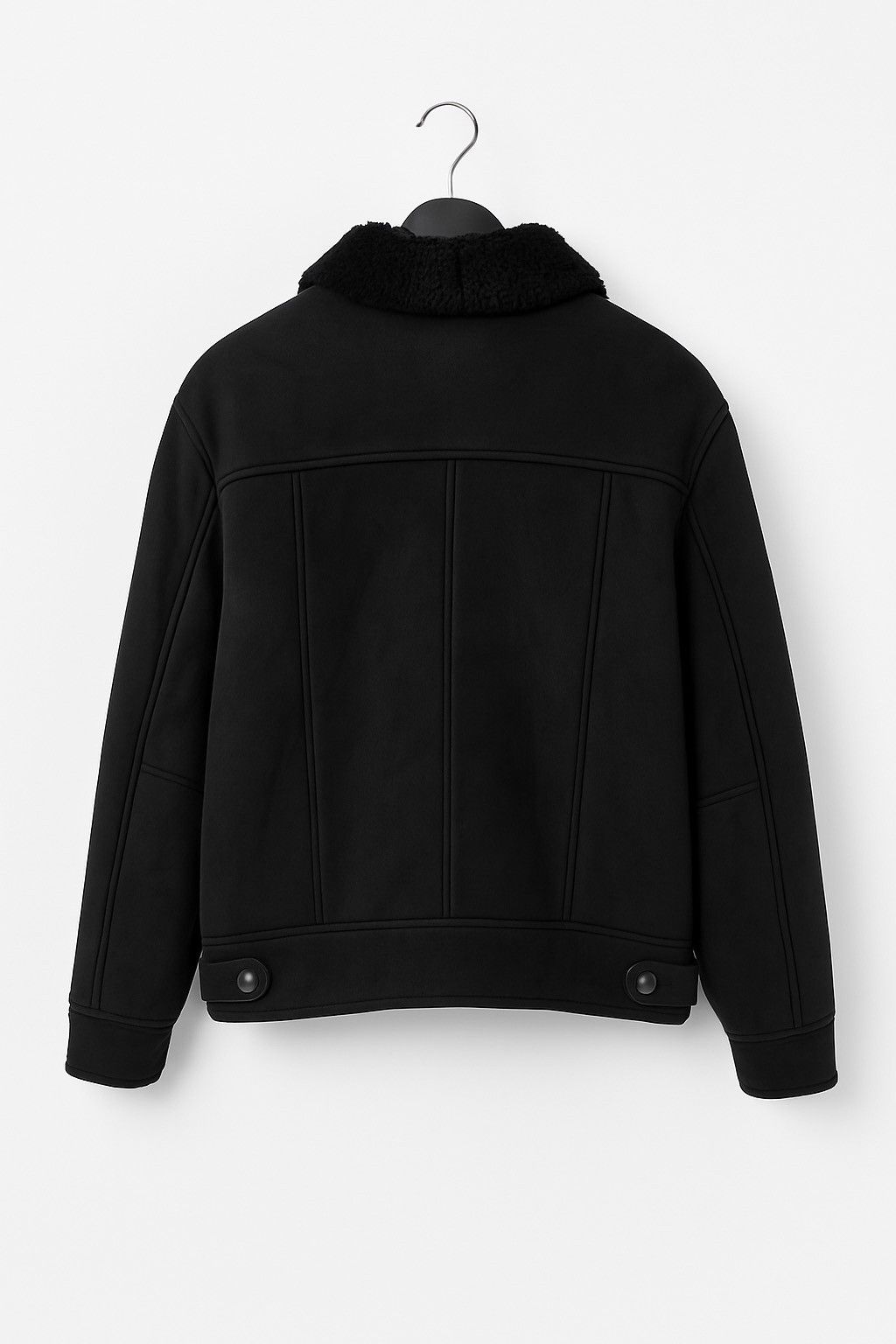 Vintage Vintage Y2K THIS ONLY Black Shearling Bomber Jacket Size US L / EU 52-54 / 3 - 2 Thumbnail