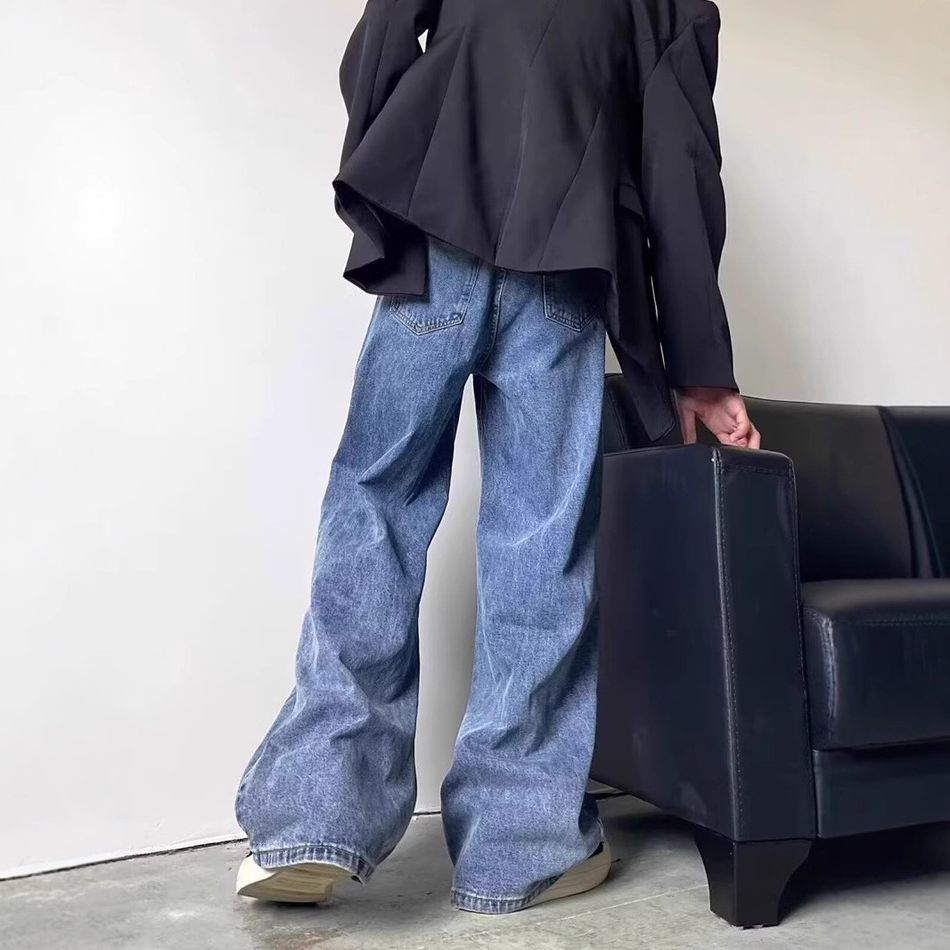 Japanese Brand Retro loose casual straight leg wide leg jeans Size US 32 / EU 48 - 4 Thumbnail