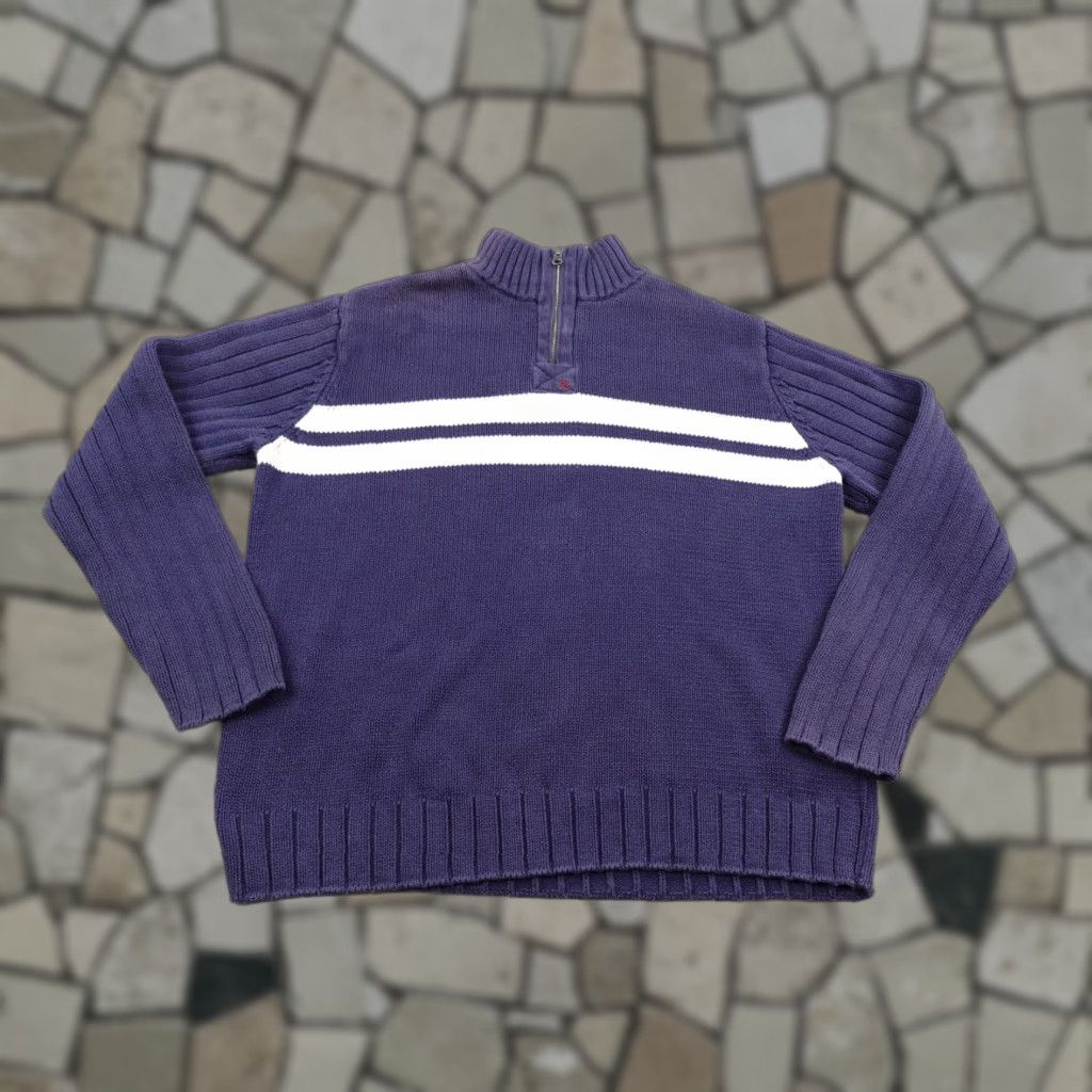 Ralph Lauren Ralph Lauren Sweater Mens 2XL Blue Striped Polo 1/4 Zip Mock Neck Pullover Size US XXL / EU 58 / 5 - 1 Thumbnail