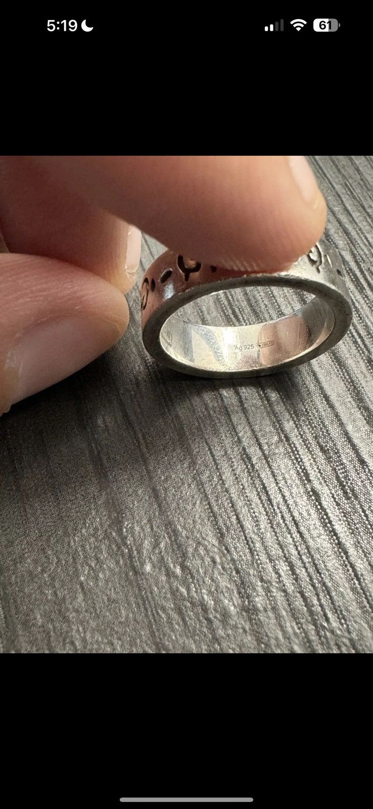 Gucci Gucci Ghost Ring In Silver Size 16 Size ONE SIZE - 3 Thumbnail