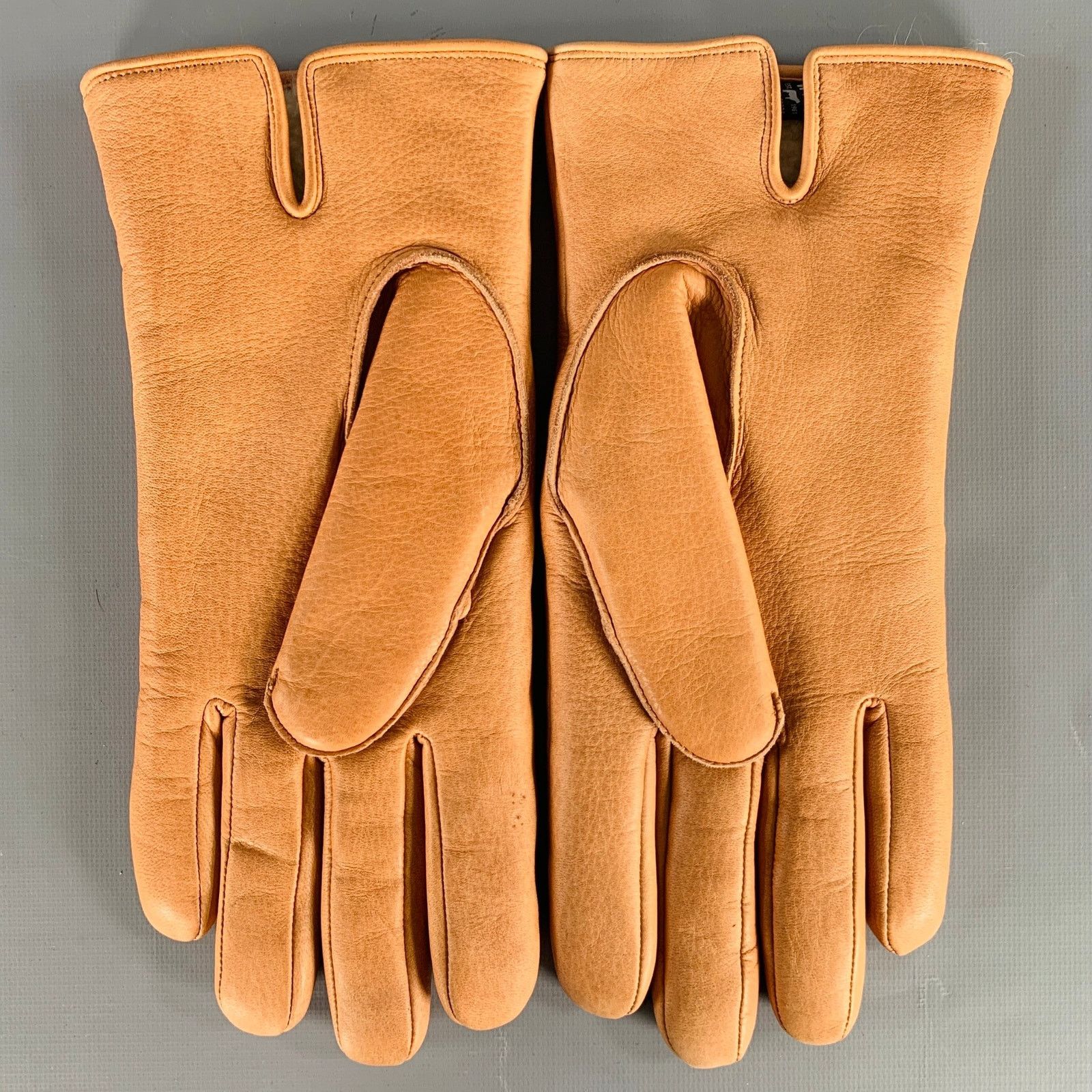 Will Leather Goods WILL LEATHER GOODS L Tan Deerskin Leather Shearling Gloves Size ONE SIZE - 2 Thumbnail