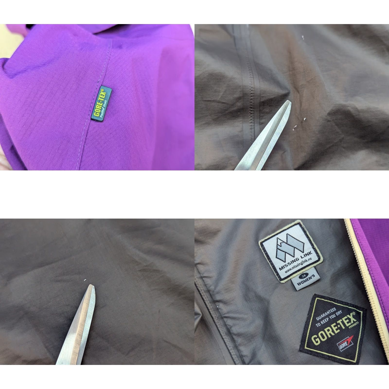 Vintage Missing Link Womens Gore-Tex Jacket Outdoor Hooded Purple Taped Seams Size 38 Windbreaker Jacket Womens Size XS / US 0-2 / IT 36-38 - 8 Thumbnail