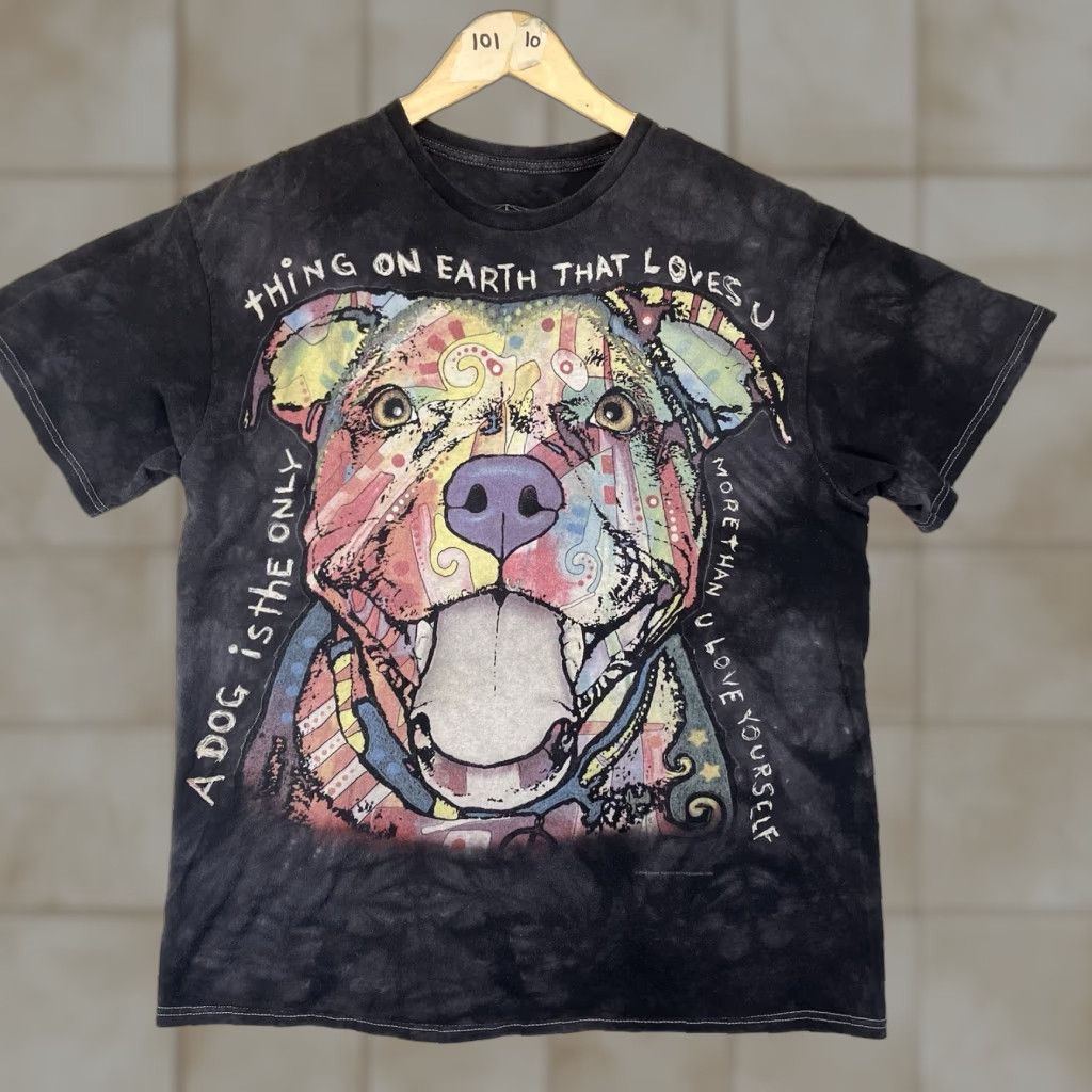 Vintage Dean Russo Art 3D Tees Tie Dye T Shirt Pitbull Gray Size Large Men's Shirt Size US L / EU 52-54 / 3 - 1 Thumbnail