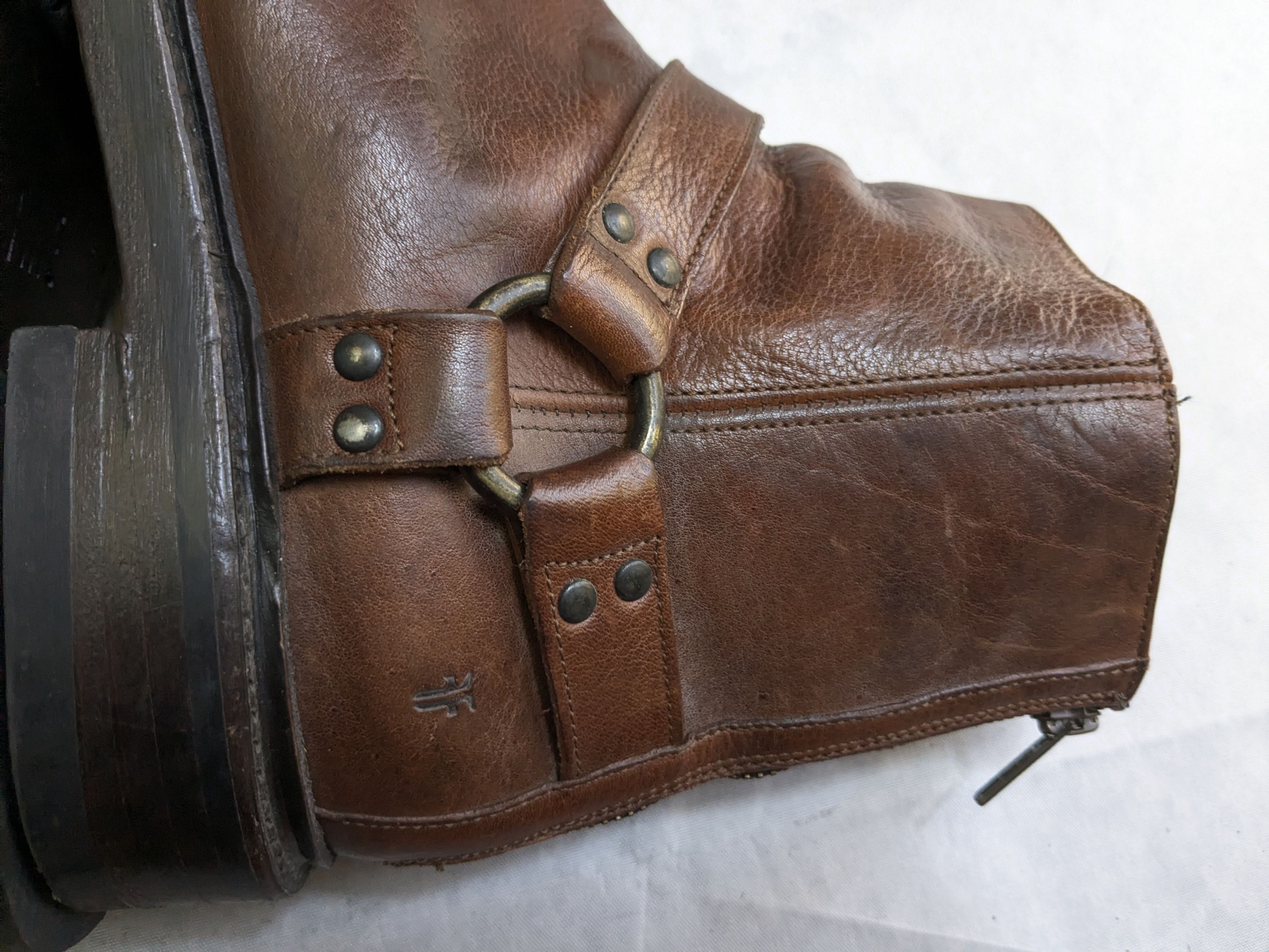 Frye Frye Harness Brown Leather 9 D Leather Buckle Punk Size US 9.5 / EU 42-43 - 10 Thumbnail