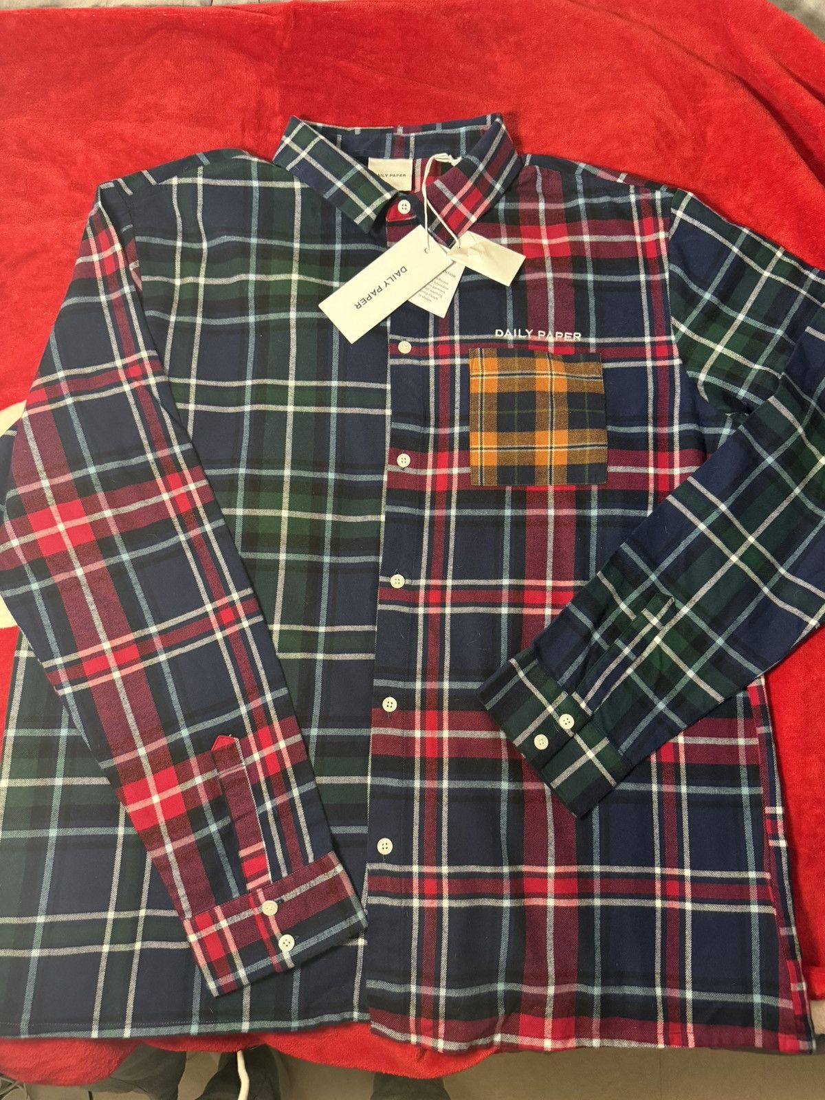 Daily Paper Hocheck Multi Colored Flannel Shirt Large