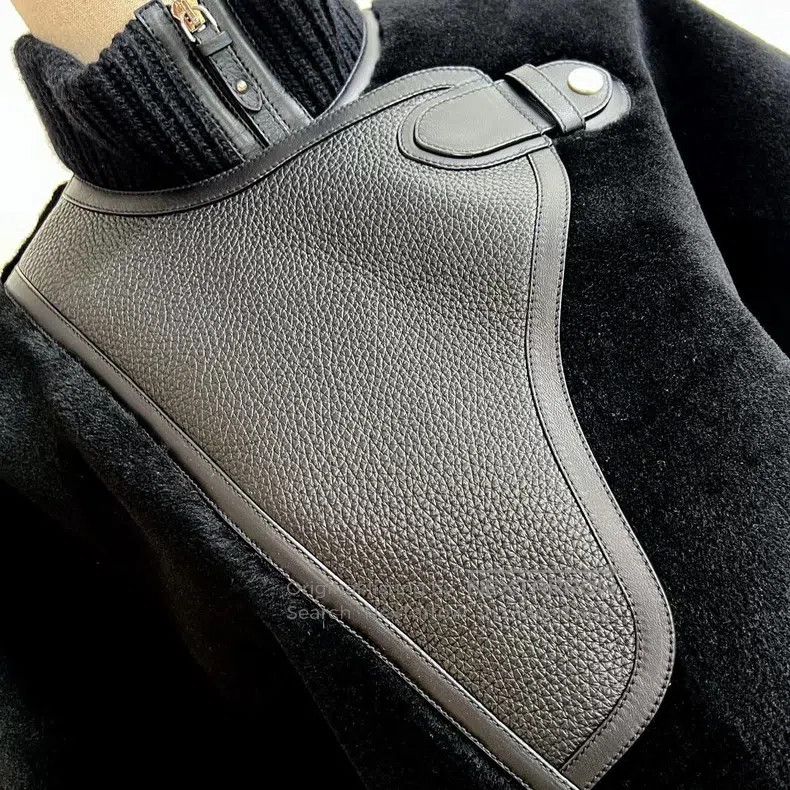 Hermes Hermes Fur and Leather Combination Cloak-like Jacket Size XXS / US 00 / IT 34 - 3 Thumbnail