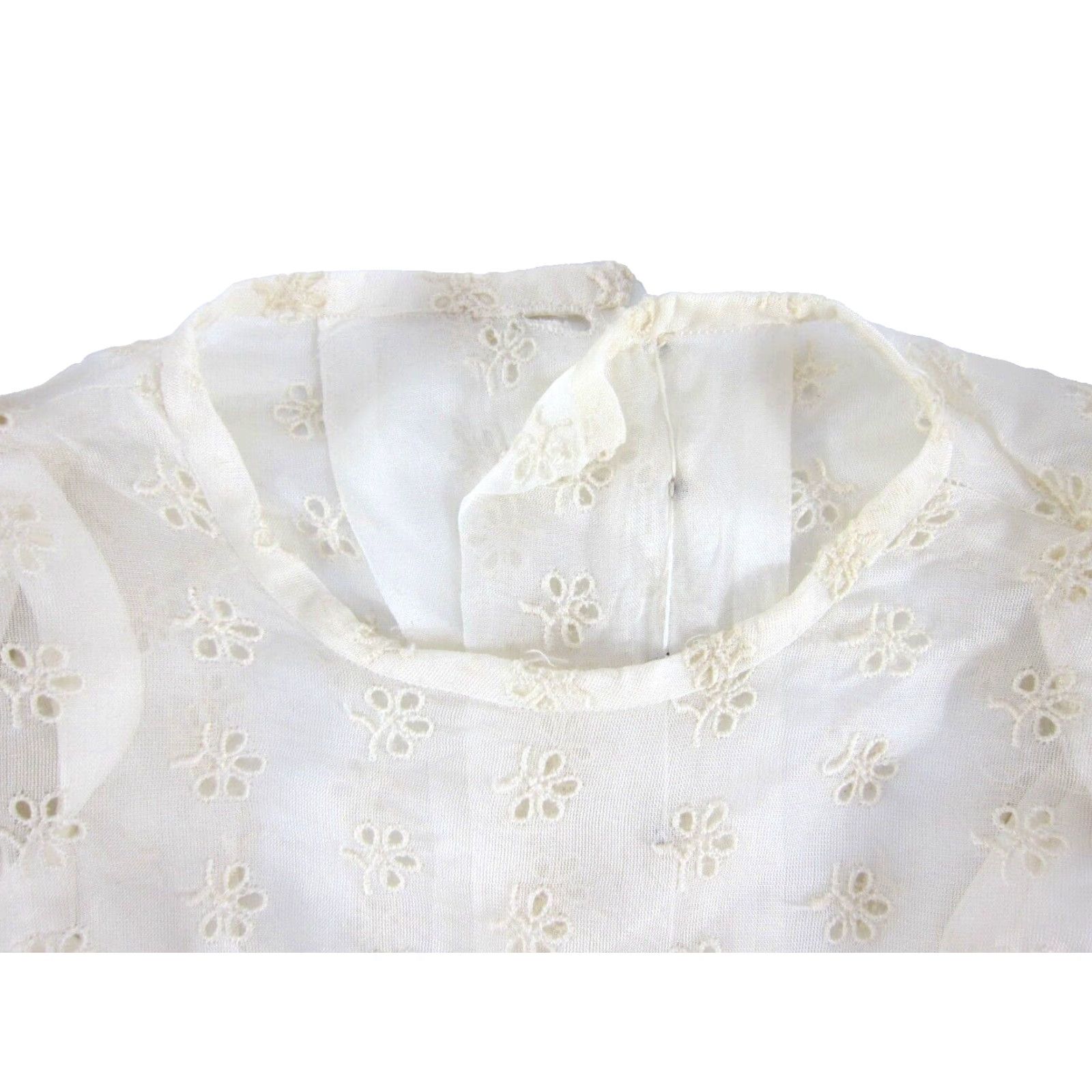 Vintage Vtg Handmade Ivory Lace Button Down Long Flare Sleeve Victorian Wedding Dress Small Size ONE SIZE - 7 Thumbnail