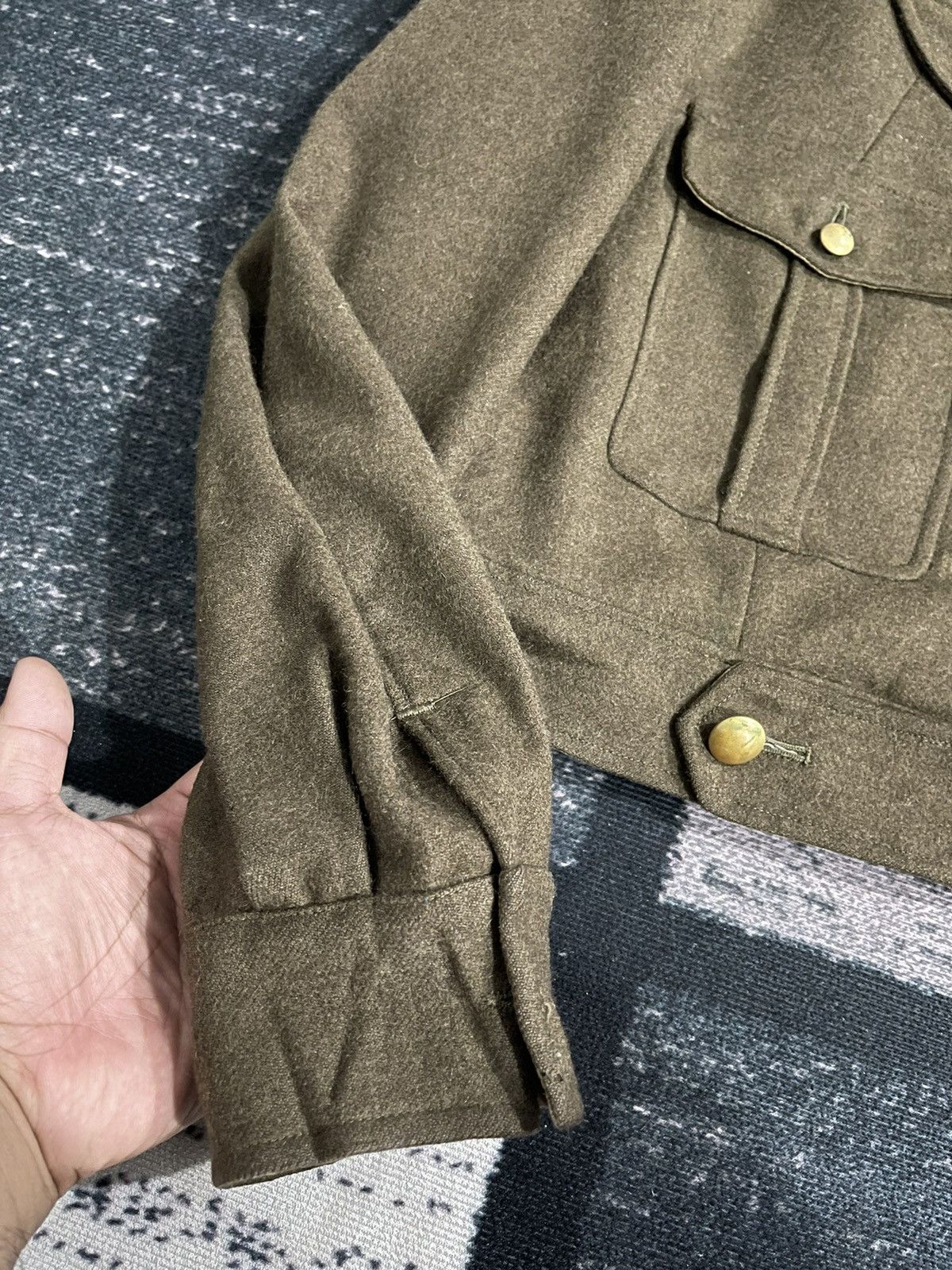 Vintage 1940-1950 French Military Army Wool Jacket