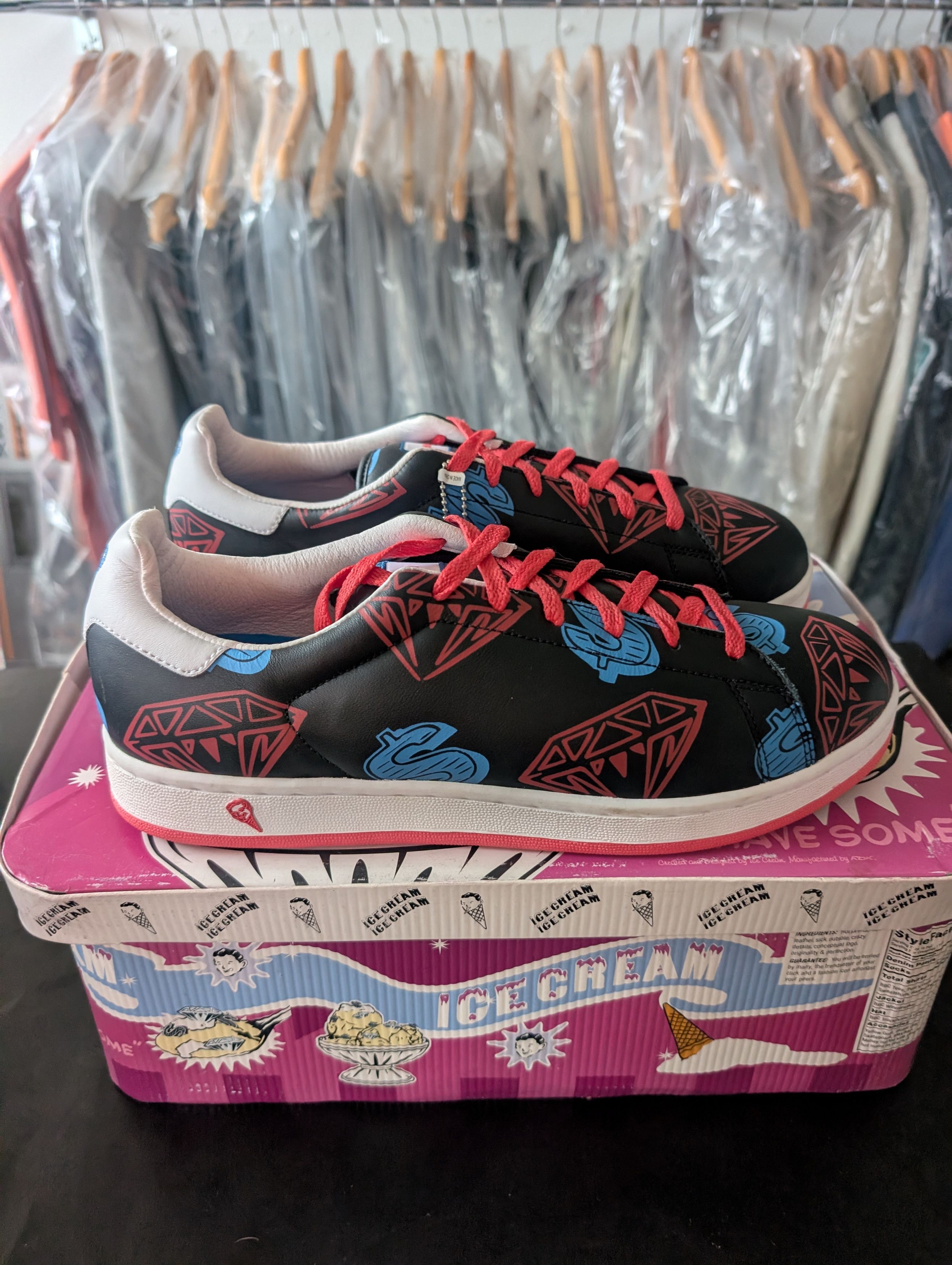 Icecream × Reebok ICECREAM LOW BLK/RED/P BLUE Brand New Deadstock Size US 11 / EU 44 - 3 Thumbnail