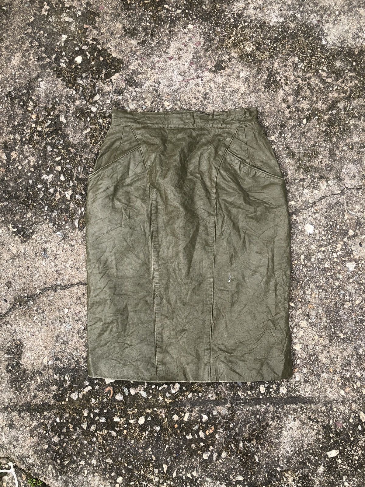 Japanese Brand × Vintage Vintage Maelstrom Leather Army Style Skirt Size 25" / US 0 / IT 36 - 9 Thumbnail
