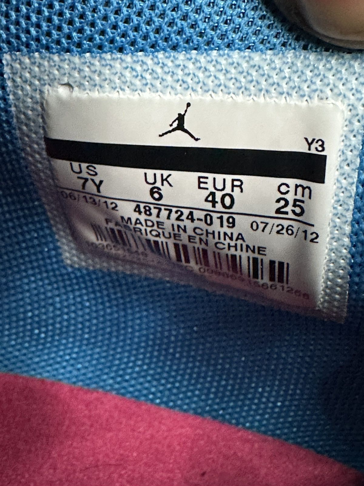 Jordan Brand Air Jordan 4 Retro “Black Vivid Dynamic Blue”(GS)*PRE-OWNED* Size US 7 / EU 40 - 8 Thumbnail