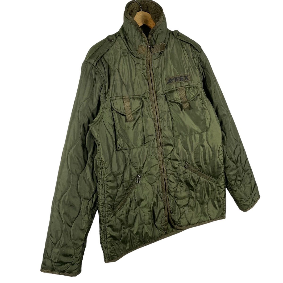 Avirex × Japanese Brand Vintage Avirex Quilted Zipper Jacket L Size Green Army Size US L / EU 52-54 / 3 - 3 Thumbnail