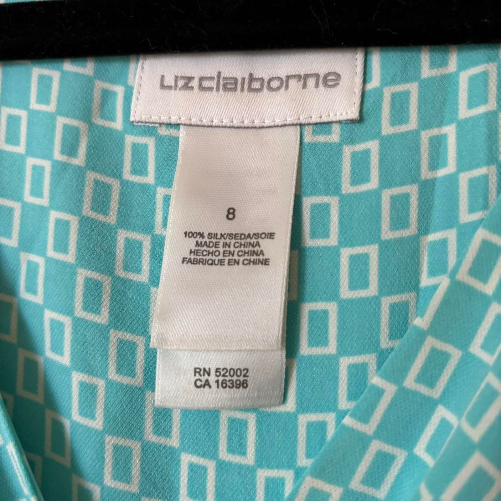 Vintage Vintage Liz Claiborne Y2K Turquoise Aqua Blouse 8 Silk Size S / US 4 / IT 40 - 4 Thumbnail