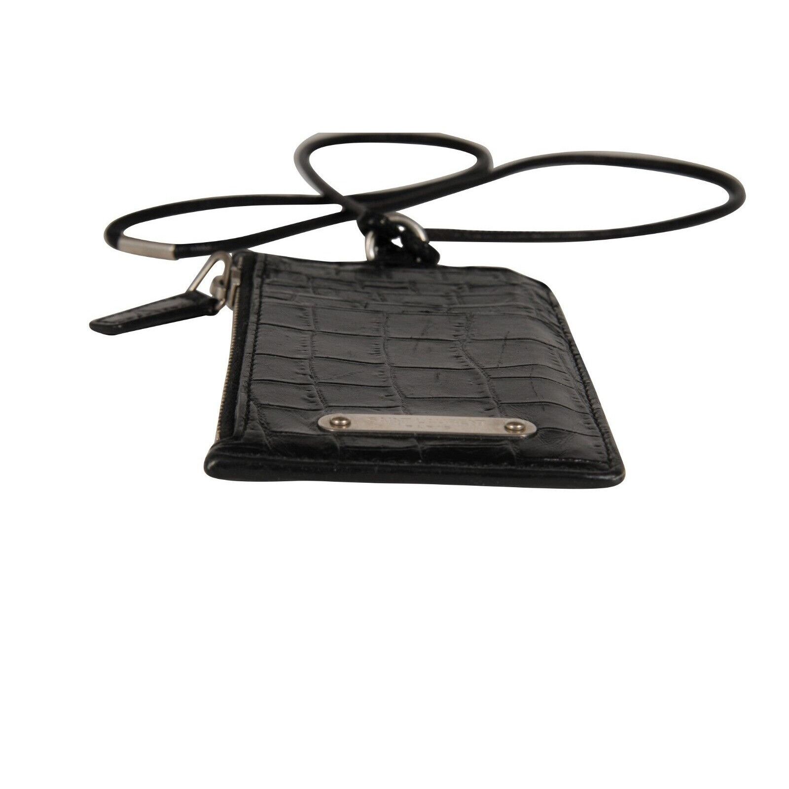 Saint Laurent Paris Embossed Crocodile Leather Wallet Card Holder Size ONE SIZE - 5 Thumbnail