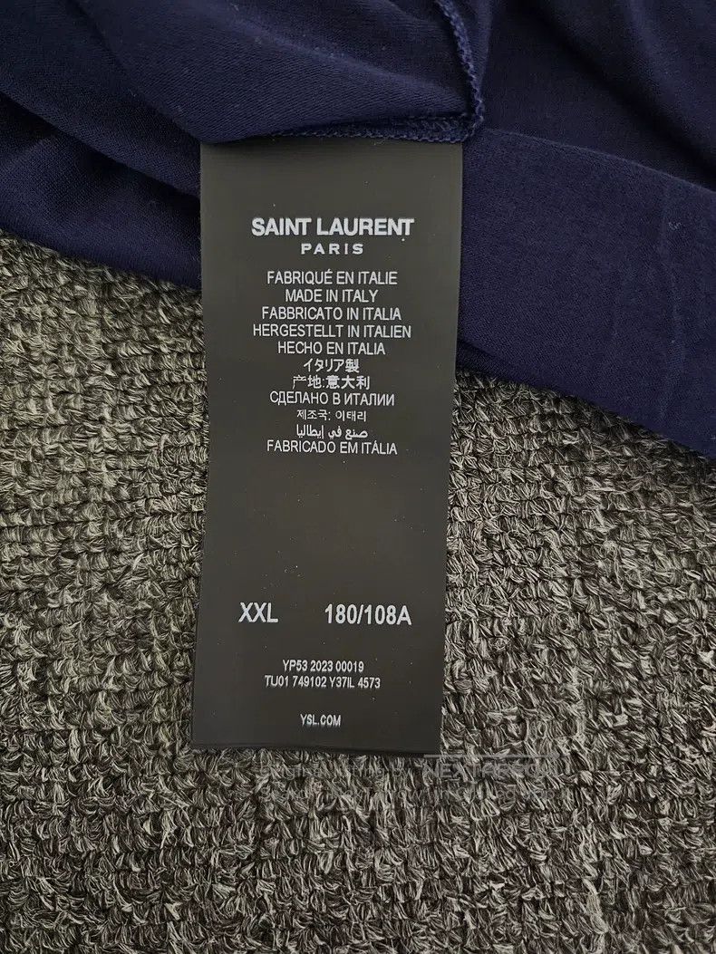 Saint Laurent Paris Saint Laurent Paris Navy Blue Short Sleeve T-Shirt i Size US XXL / EU 58 / 5 - 6 Thumbnail