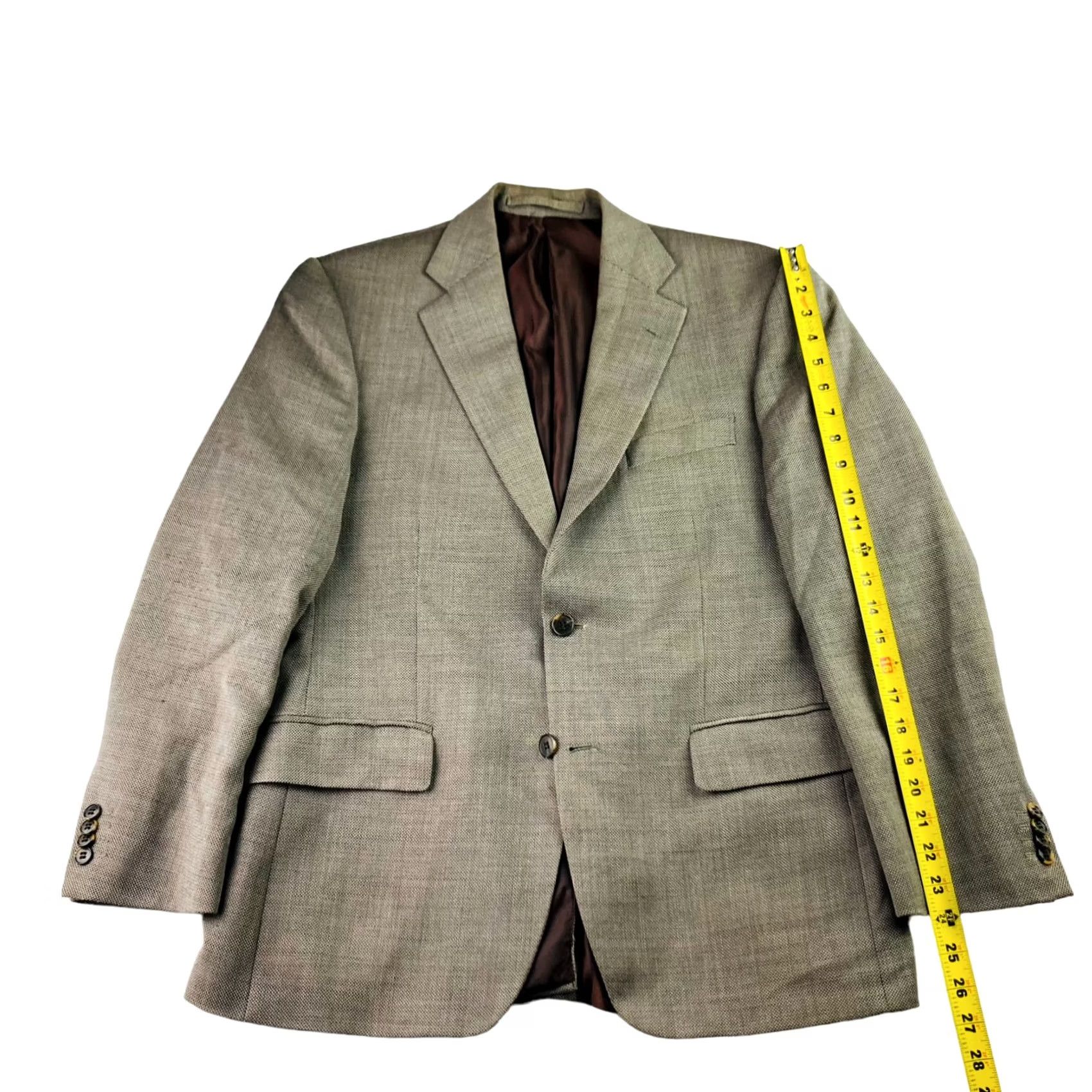 Tailorbyrd TAILORBYRD Men’s Blazer Jacket Brown 2-Button Wool Beige/Tan Size 40 Short Mens Jacket Blazer Notch Lapel 2-Button Front Early 2000s style 40 Mens Size 40R - 6 Thumbnail