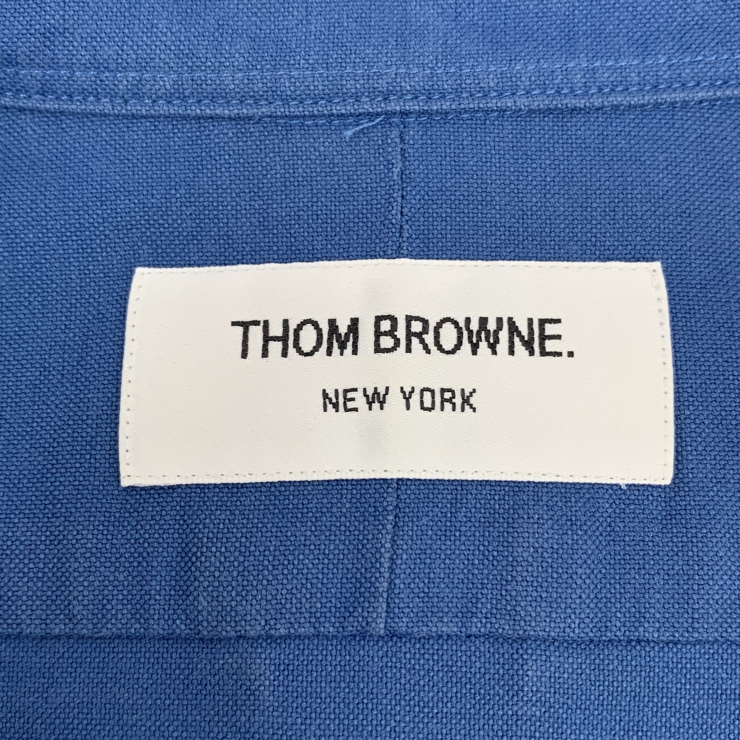 Thom Browne Thom Browne Four-Bar Cotton Shirt Navy (1) Size US S / EU 44-46 / 1 - 6 Thumbnail
