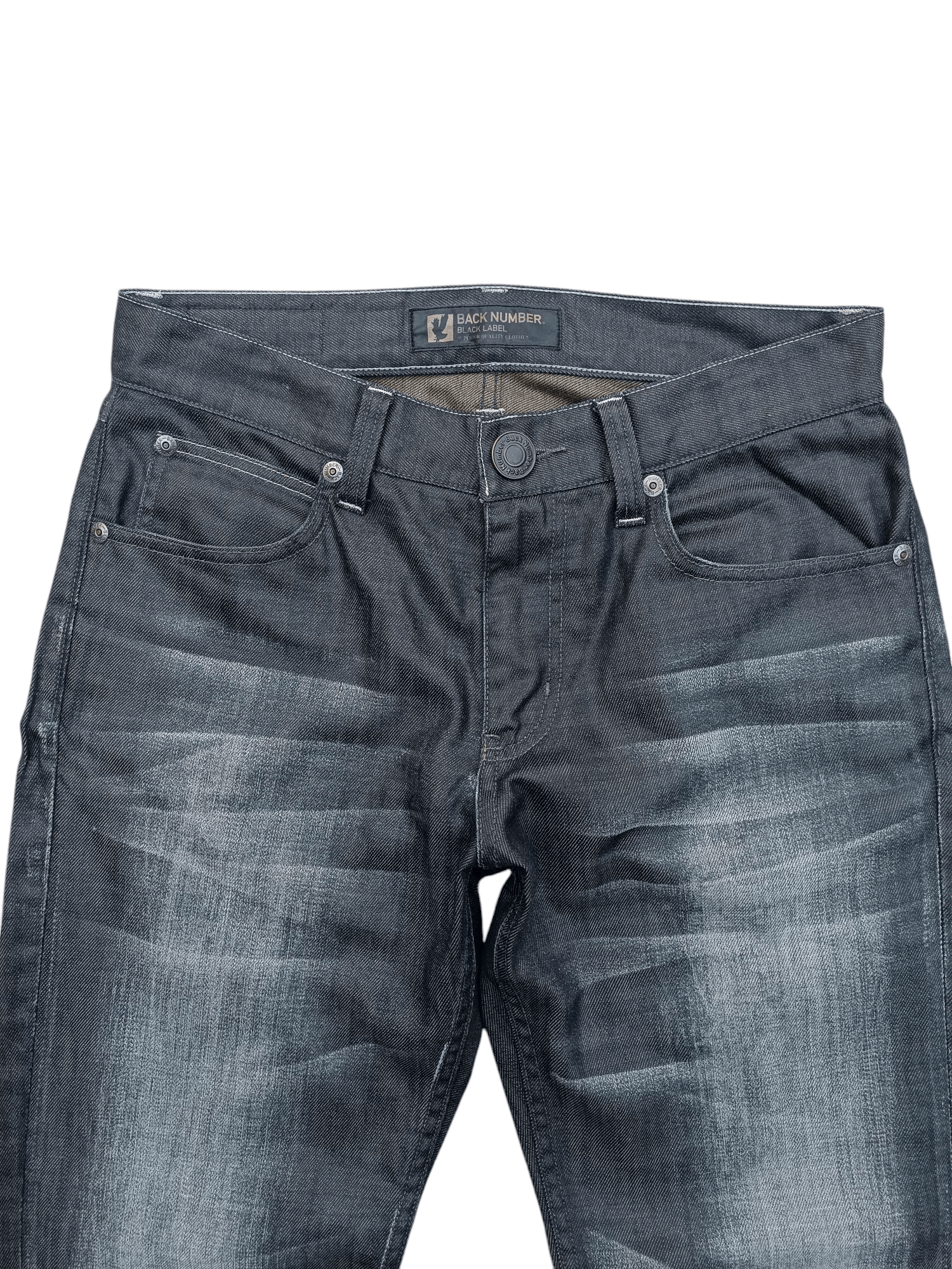 Japanese Brand BACK NUMBER BLACK LABEL WHISKERS FADED DENIM E262 Size US 31 - 3 Thumbnail