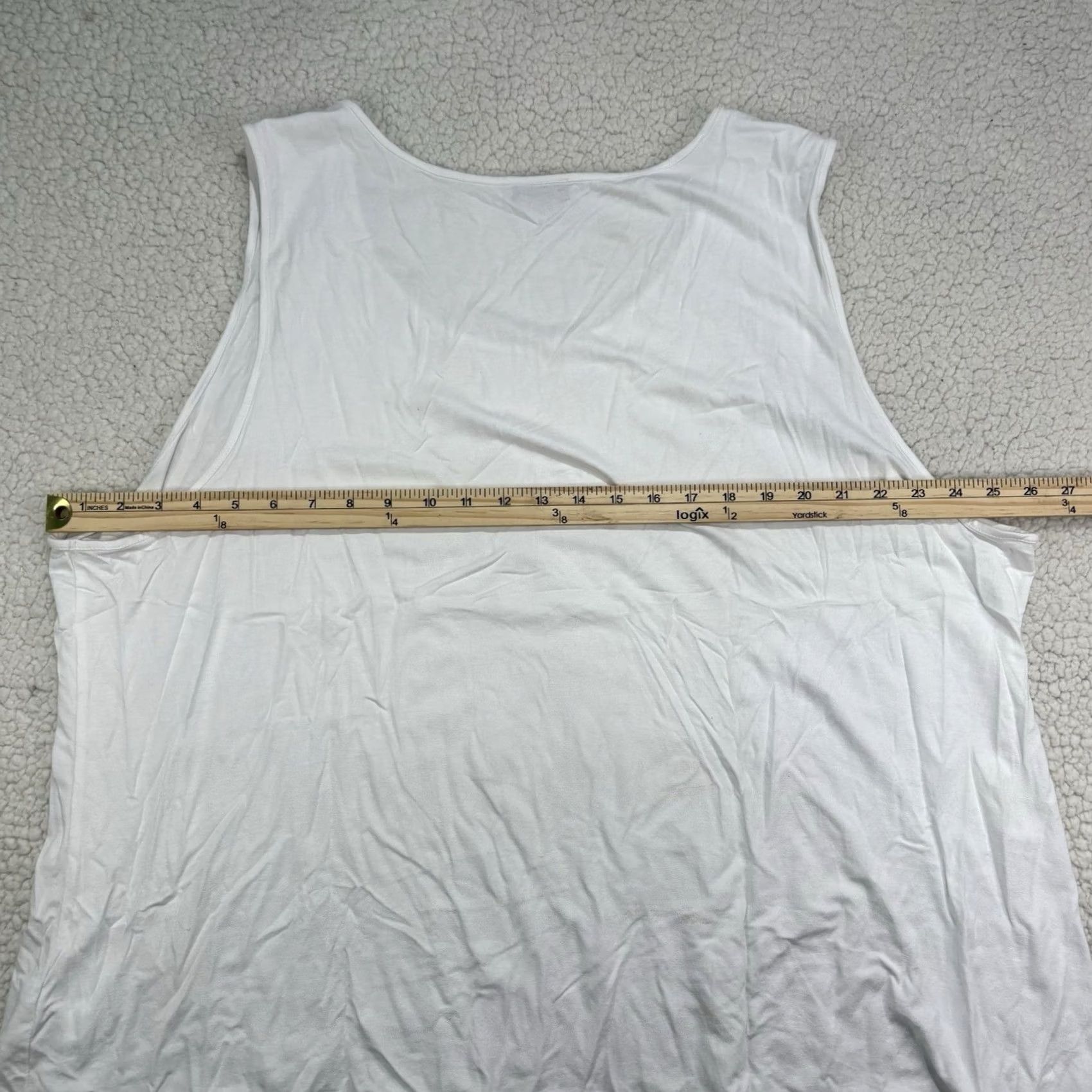 J. Jill J.Jill Wearever Collection Shirt Womens 4X White Sleeveless Tank Top Basic Plus Size XXL / US 16-18 / IT 52-54 - 5 Thumbnail