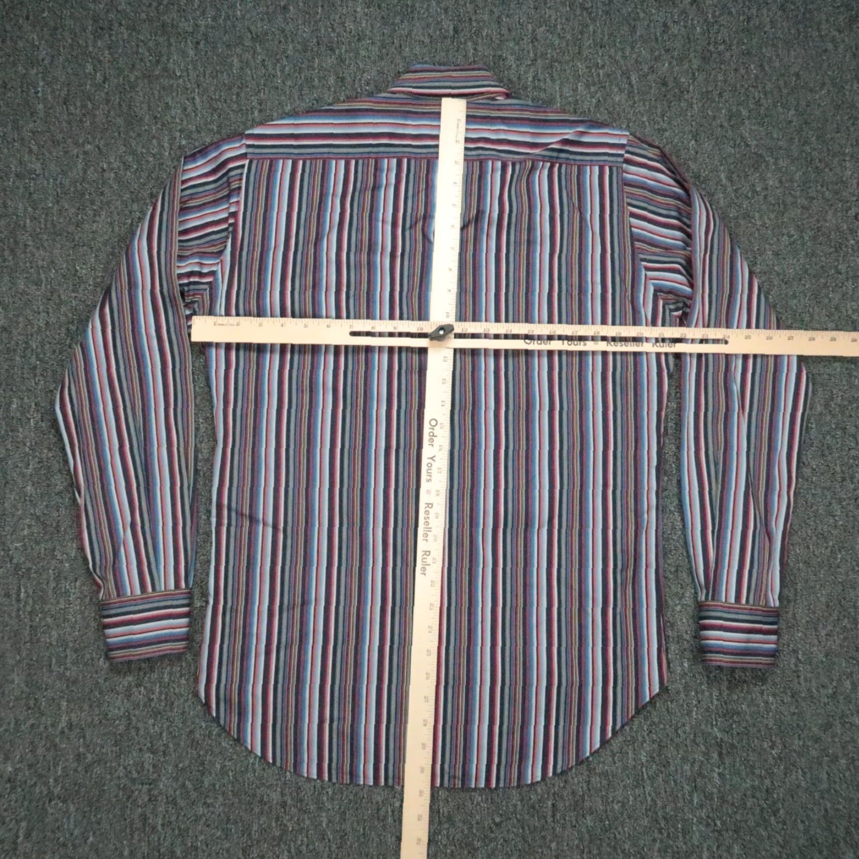 Etro ETRO Slim Striped Button-Up Shirt Mens Large 41 Blue Red Long Sleeve Italy Size US L / EU 52-54 / 3 - 7 Thumbnail