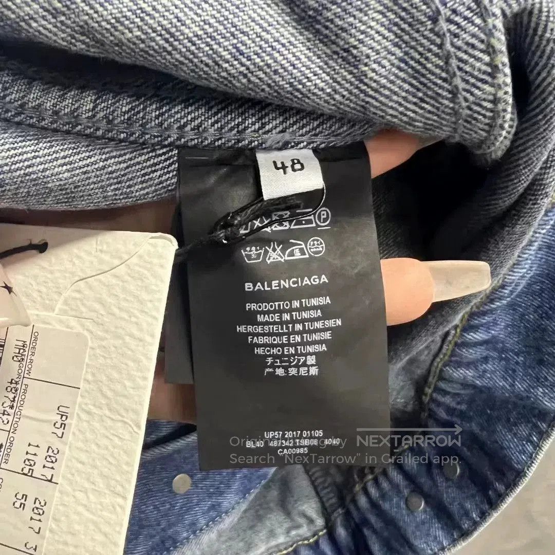 Balenciaga Balenciaga Blue Denim Jacket with Logo. Size US S / EU 44-46 / 1 - 6 Thumbnail