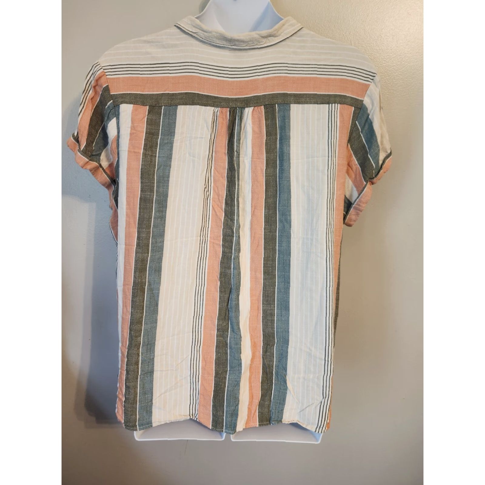 Vintage VINTAGE? Sonoma Orange Green Beige Stripe Short Sleeve Camp Shirt 3X Plus Size XXL / US 16-18 / IT 52-54 - 5 Thumbnail