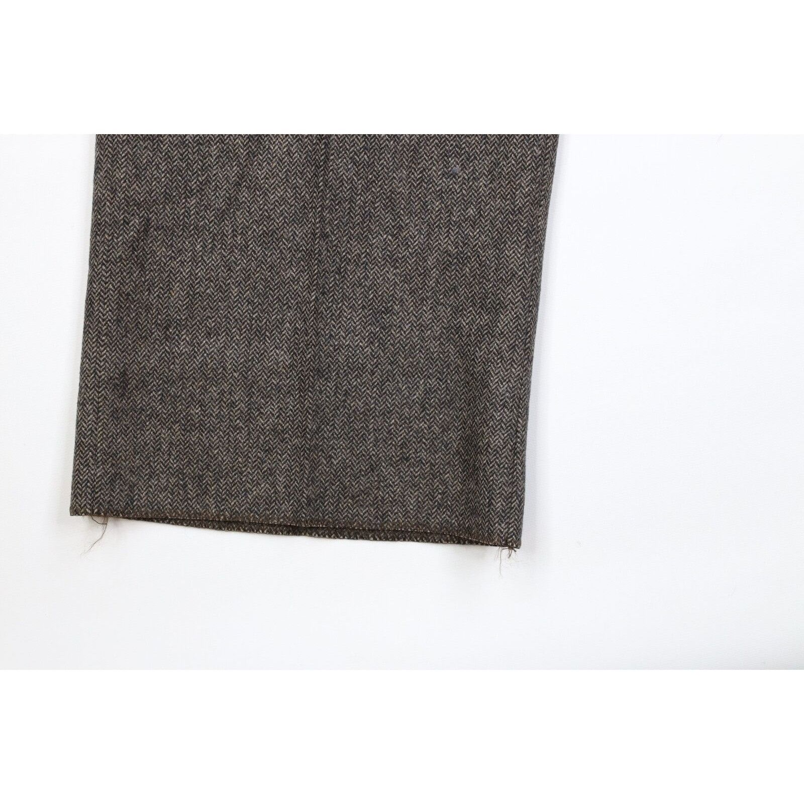 Ralph Lauren × Vintage Vintage 80s Ralph Lauren Unhemmed Wool Herringbone Pants Size US 30 / EU 46 - 6 Thumbnail