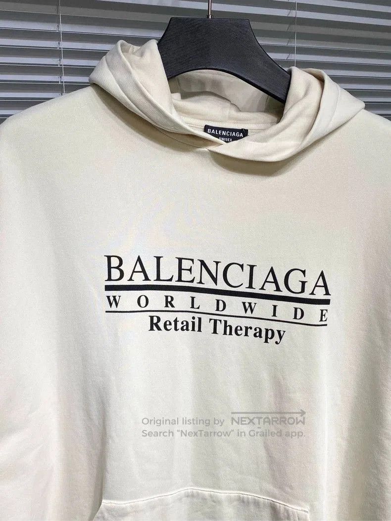 Balenciaga Balenciaga Underline Logo Beige Hoodie. Size US S / EU 44-46 / 1 - 7 Thumbnail