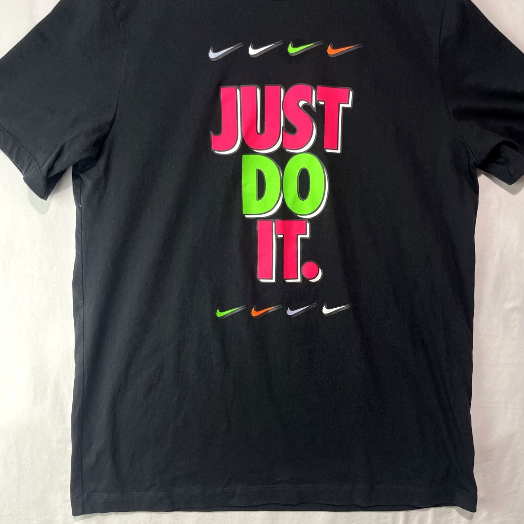 Nike Nike Shirt Mens Large Black Swoosh Just Do It Short Sleeve Adult Crew Neck Size US L / EU 52-54 / 3 - 3 Thumbnail