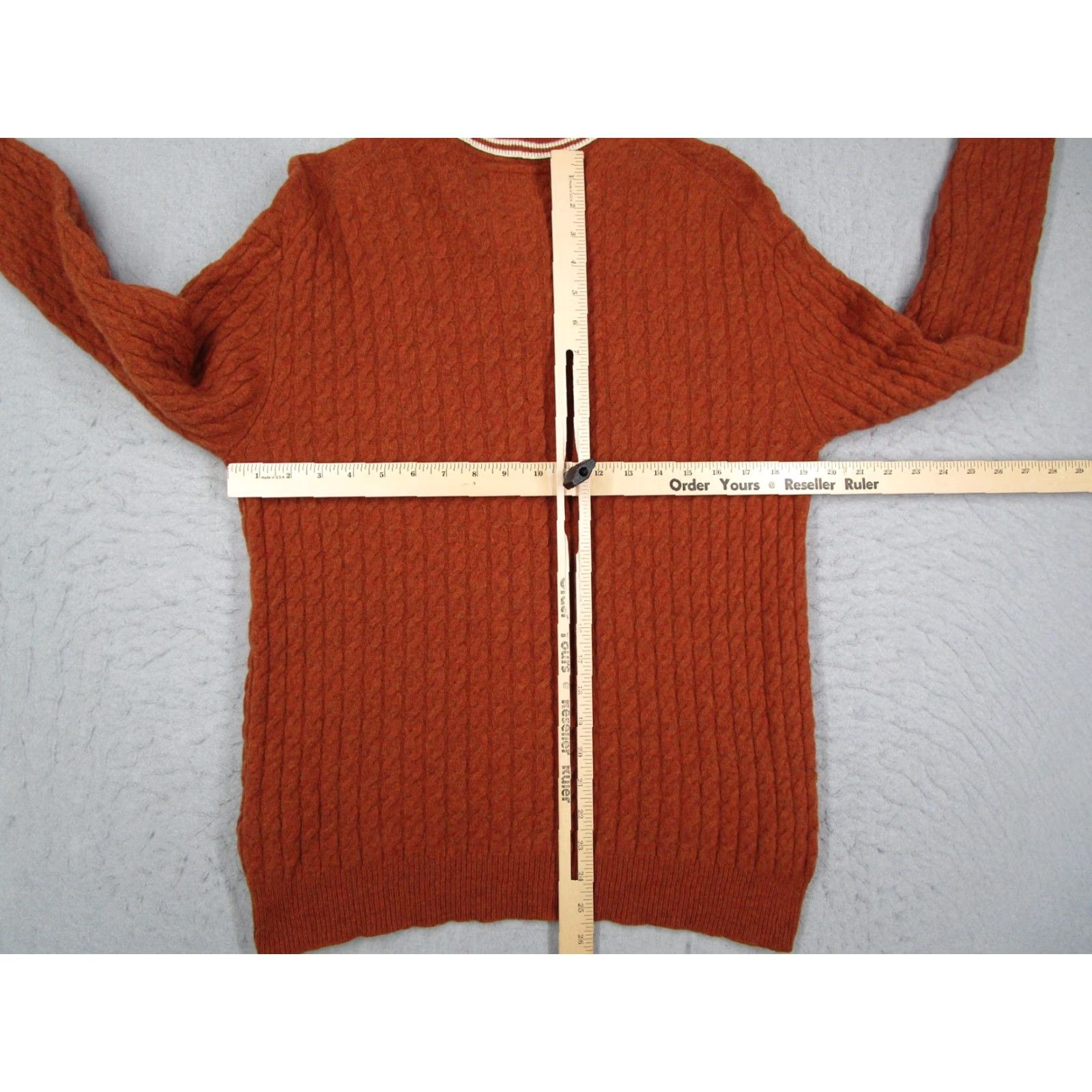 Vintage BEAMS Sweater Mens Medium Rust Orange Wool Knit Polo Collar Long Sleeve READ* Size US M / EU 48-50 / 2 - 6 Thumbnail