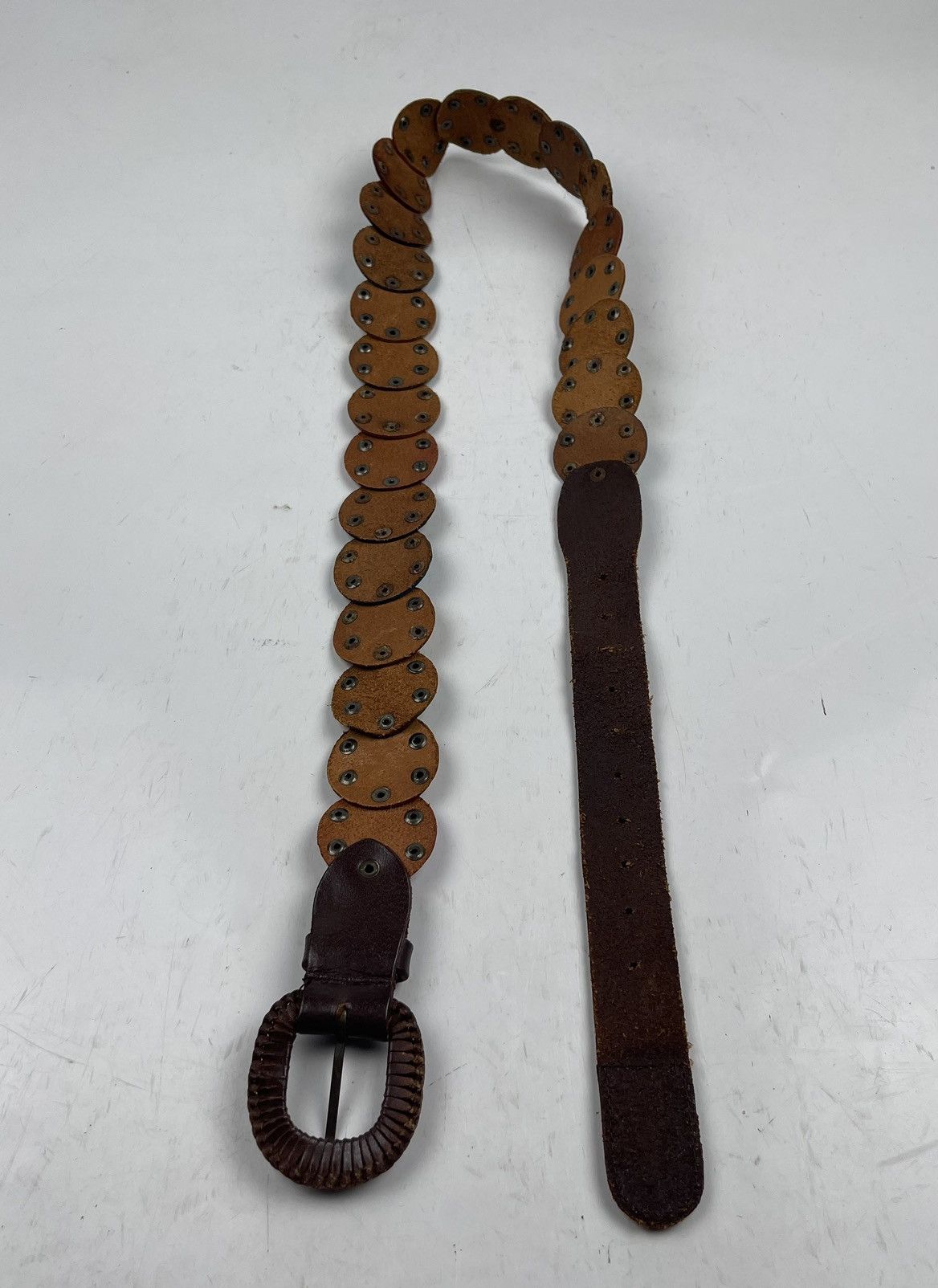 Japanese Brand super rare multicolor studded leather belt tc32 Size 38 - 8 Thumbnail