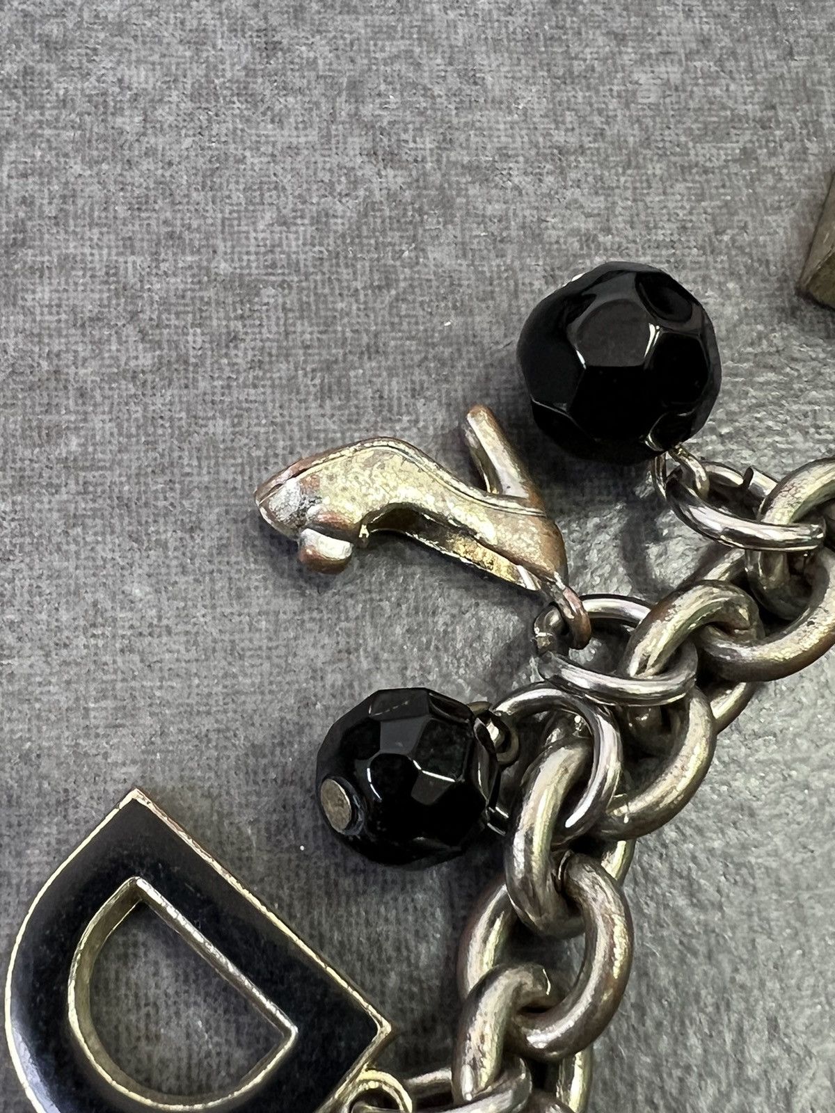 Designer × Dolce & Gabbana × Vintage DOLCE & GABBANA Jewerly Bracelet Silver Black Chain Vintage Size ONE SIZE - 3 Thumbnail