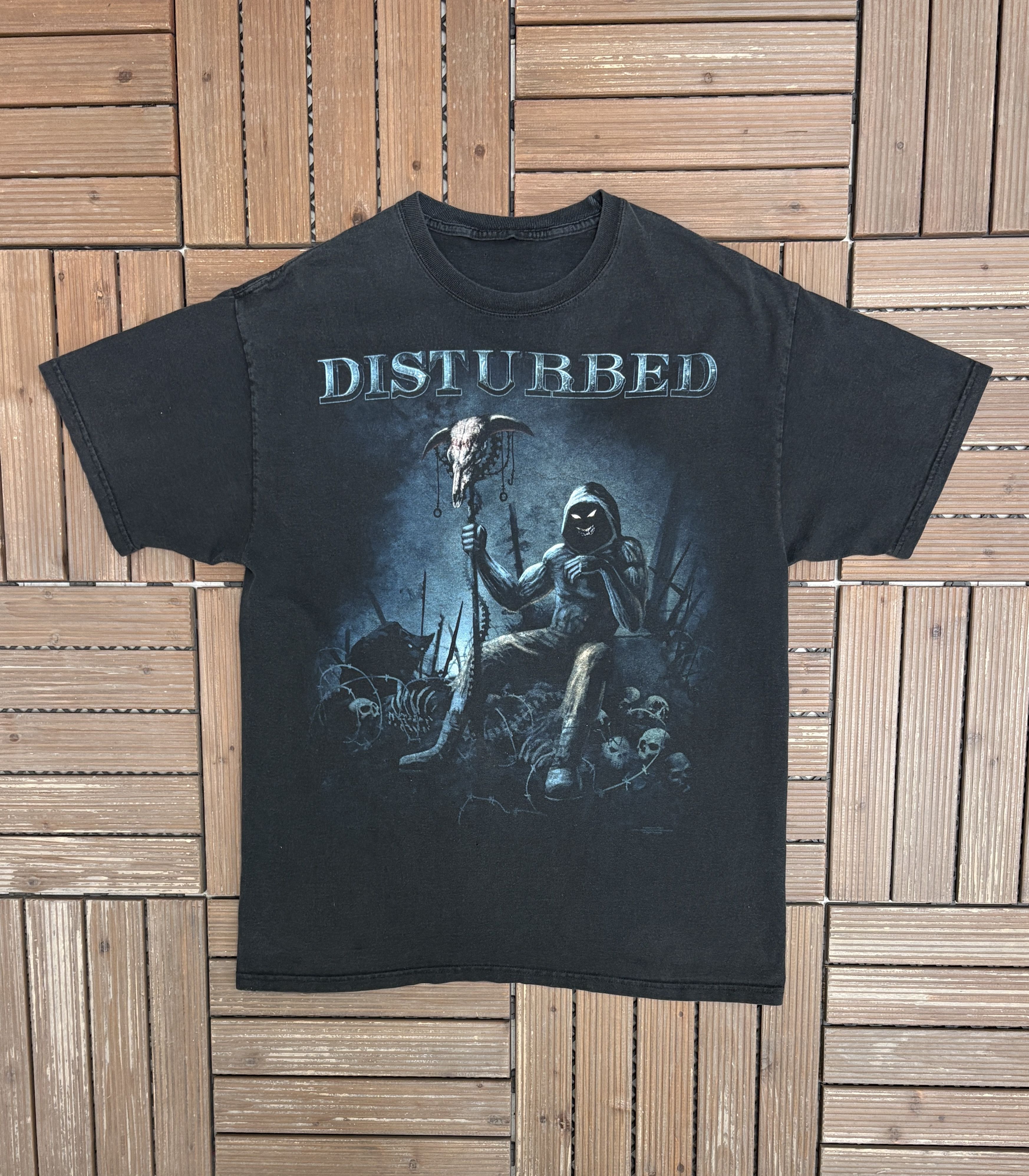 Vintage Disturbed Band Vintage Y2K Black T-Shirt Tee Size US L / EU 52-54 / 3 - 1 Thumbnail