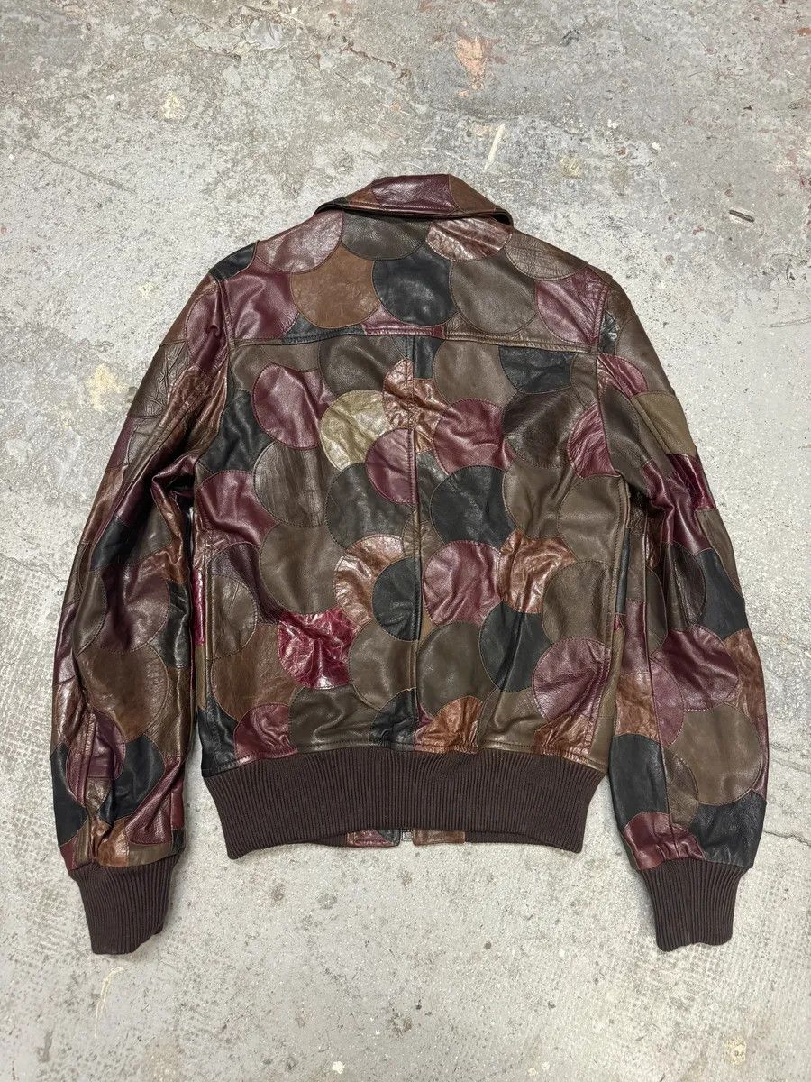 Dolce & Gabbana AW2008 Dolce & Gabbana Patchwork Circle Burgundy Leather Jacket Size US S / EU 44-46 / 1 - 5 Thumbnail