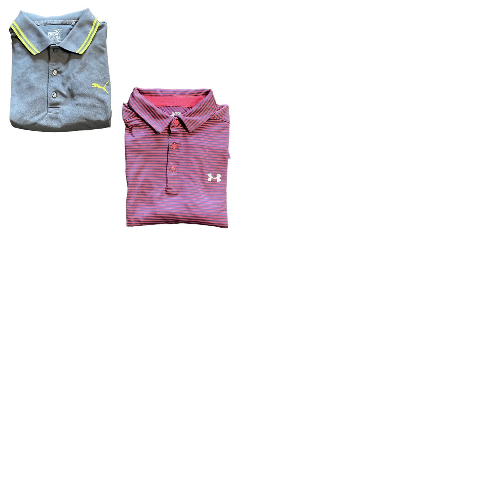 Under Armour VINTAGE? No. Under armour Golf Polo Shirt Gray Red Striped 2 Men's XL Short Sleeve Polo Shirt Womens? Mens XL Short Sleeve Under Armour & Puma? Size US XL / EU 56 / 4 - 9 Thumbnail