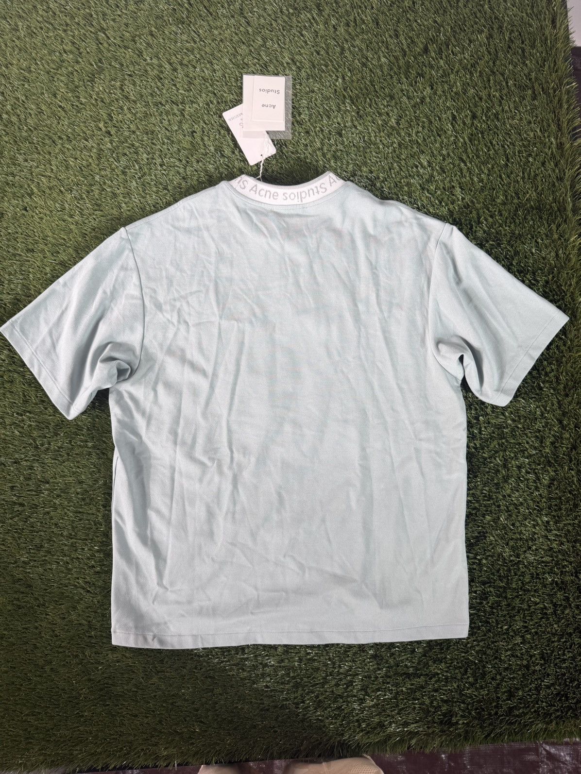 Acne Studios Acne Studios Logo Collar Knit Tee Icy Mint Large BNWT Size US L / EU 52-54 / 3 - 6 Thumbnail