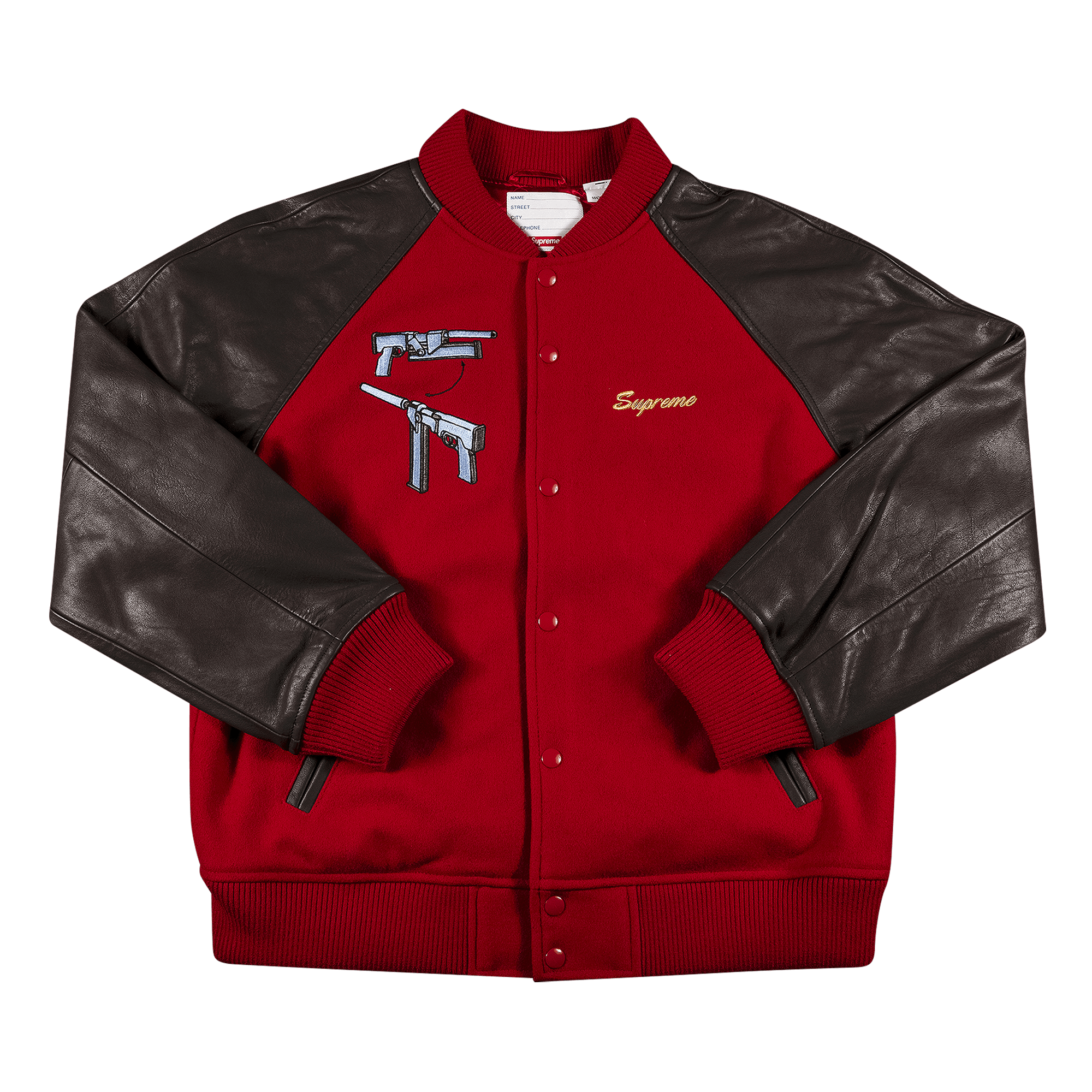 image of Supreme Aeon Flux Varsity Jacket Red, Men's (Size Medium)