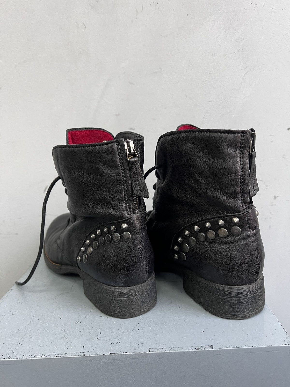 Hedi Slimane Lace-up black leather boots rock A.S 98 vintage style Size US 8 / EU 41 - 8 Thumbnail