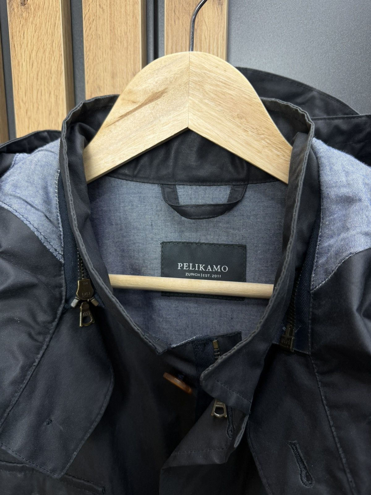 Other Pelikamo Zurich Waxed Hooded Jacket Navy Size 48 Size US M / EU 48-50 / 2 - 9 Thumbnail
