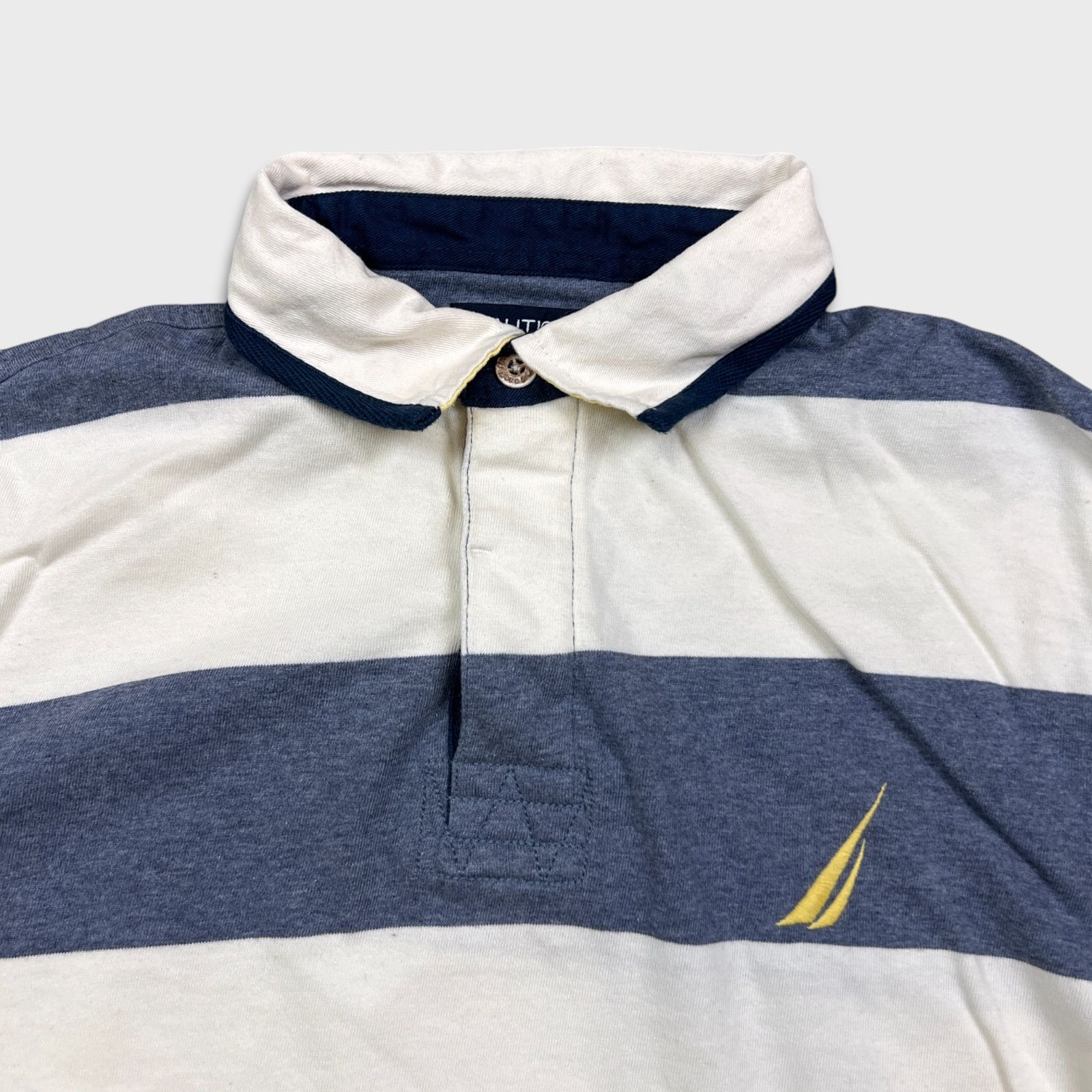 Nautica × Vintage Nautica Shirt Medium Logo Striped Preppy Rugby Long Sleeve Size US M / EU 48-50 / 2 - 2 Thumbnail