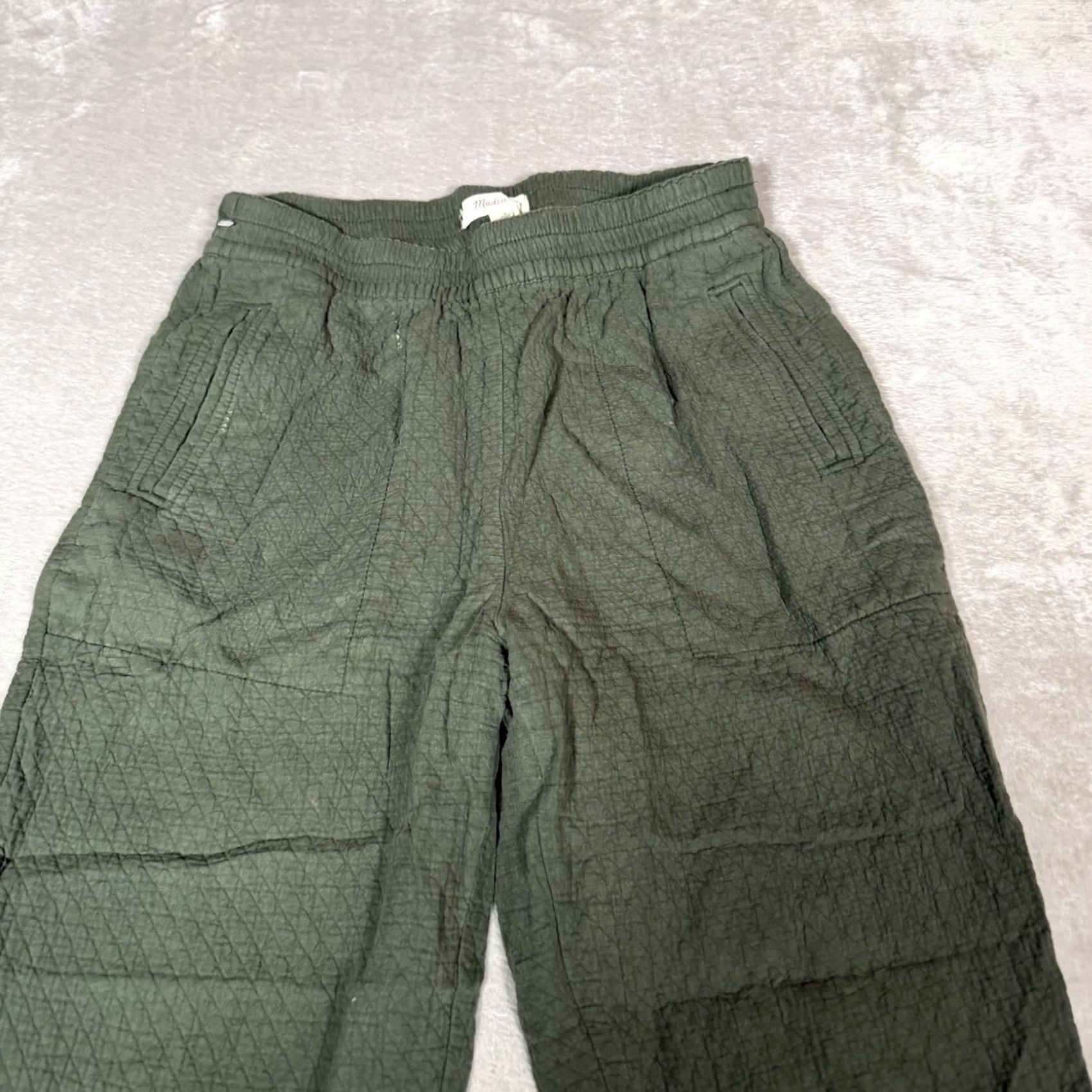 Madewell Madewell Pants Womens Medium Green Pull On High Rise Tapered Diamond Jacquard Size 32" / US 10 / IT 46 - 4 Thumbnail
