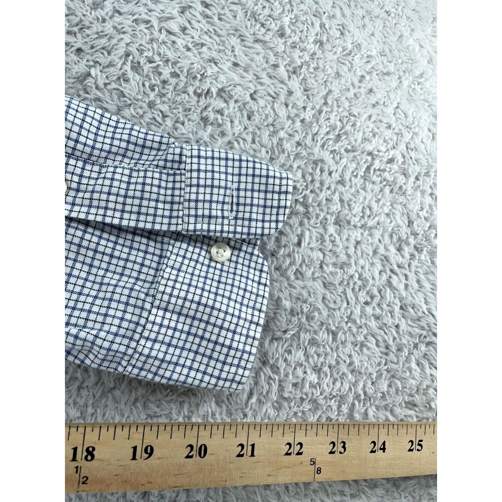 Ralph Lauren Ralph Lauren Dress Shirt Men 17.5 Blue White Check Yarmouth Collared Button Down Shirt Dress Shirt Check Pattern Blues Mens 17.5 Size 48R - 7 Thumbnail