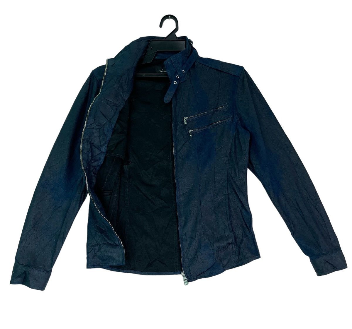 Tornado Mart Vtg 90s Tornado Mart tie dyed blue biker jacket Size US M / EU 48-50 / 2 - 4 Thumbnail