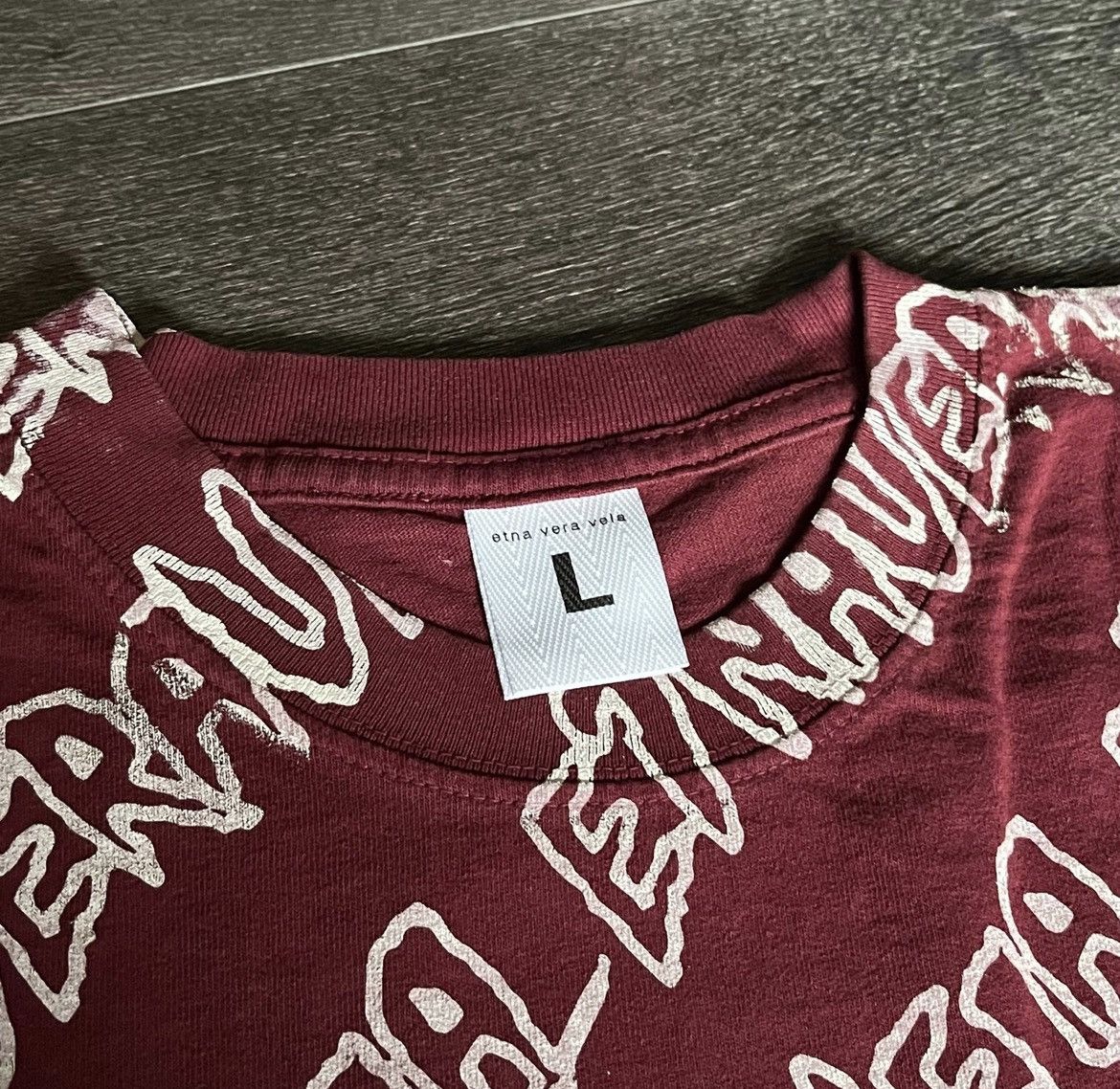 Other Fakemink Etna Vera Vela All Over Print S/S Burgundy T Shirt Size US L / EU 52-54 / 3 - 5 Thumbnail