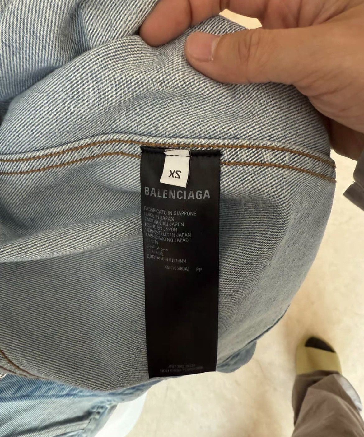 Balenciaga Spray-painted Logo Denim Jacket