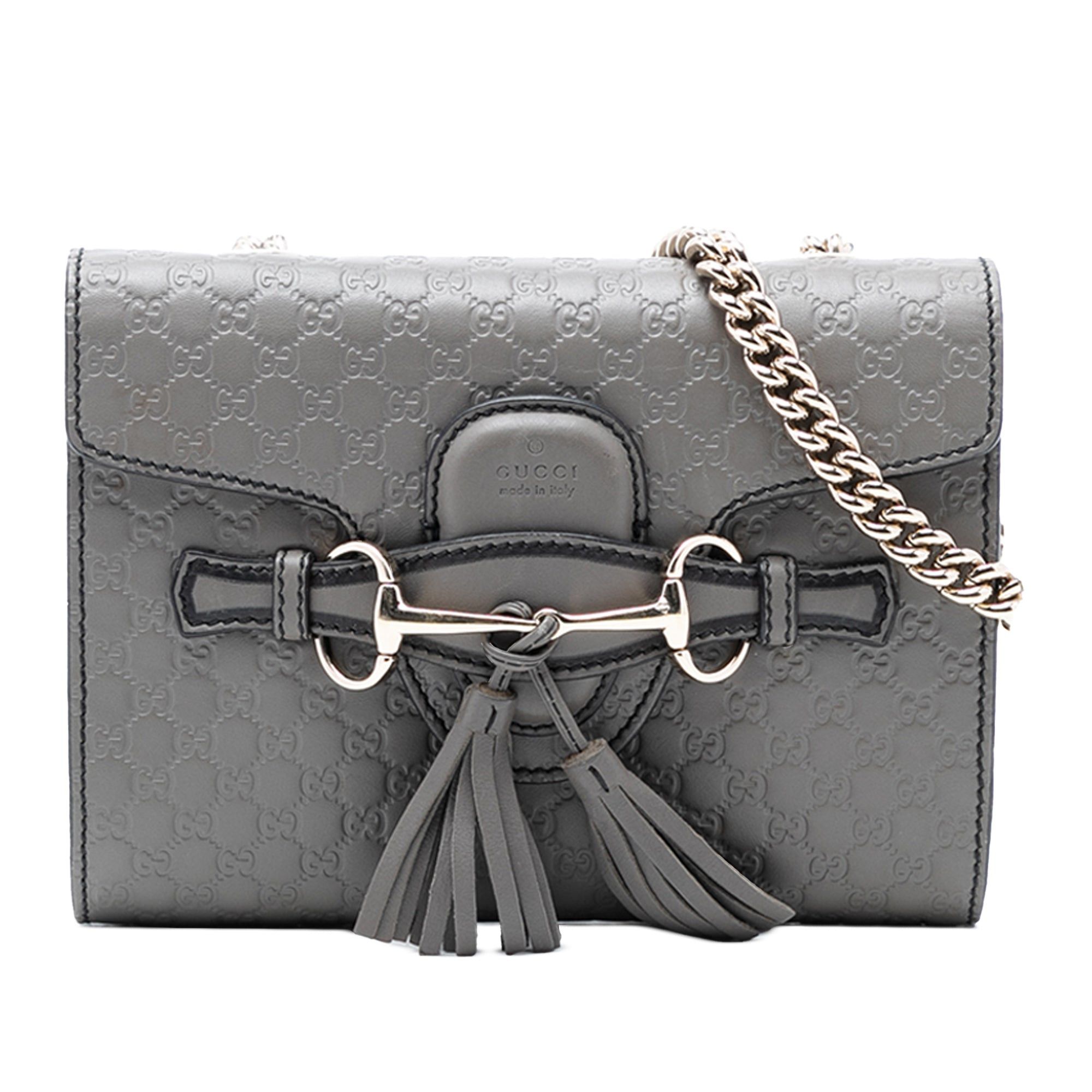 Mini MicroGuccissima Emily Crossbody in Grey, Women's