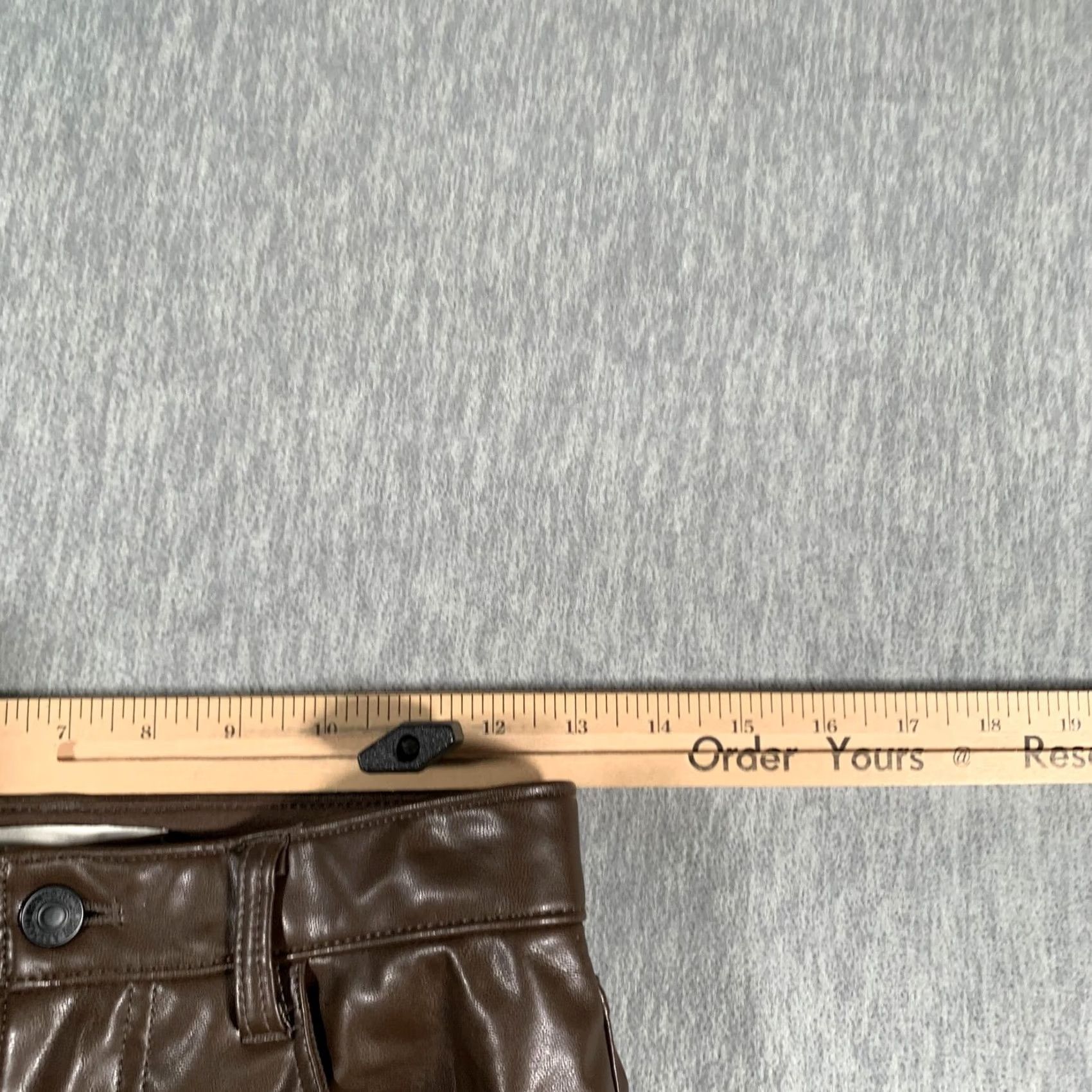 Abercrombie & Fitch VINTAGE Abercrombie & Fitch Pants Womens 2 Brown 90s High Rise Faux Leather Straight Pockets Zip Mens? Size 26" / US 2 / IT 38 - 7 Thumbnail