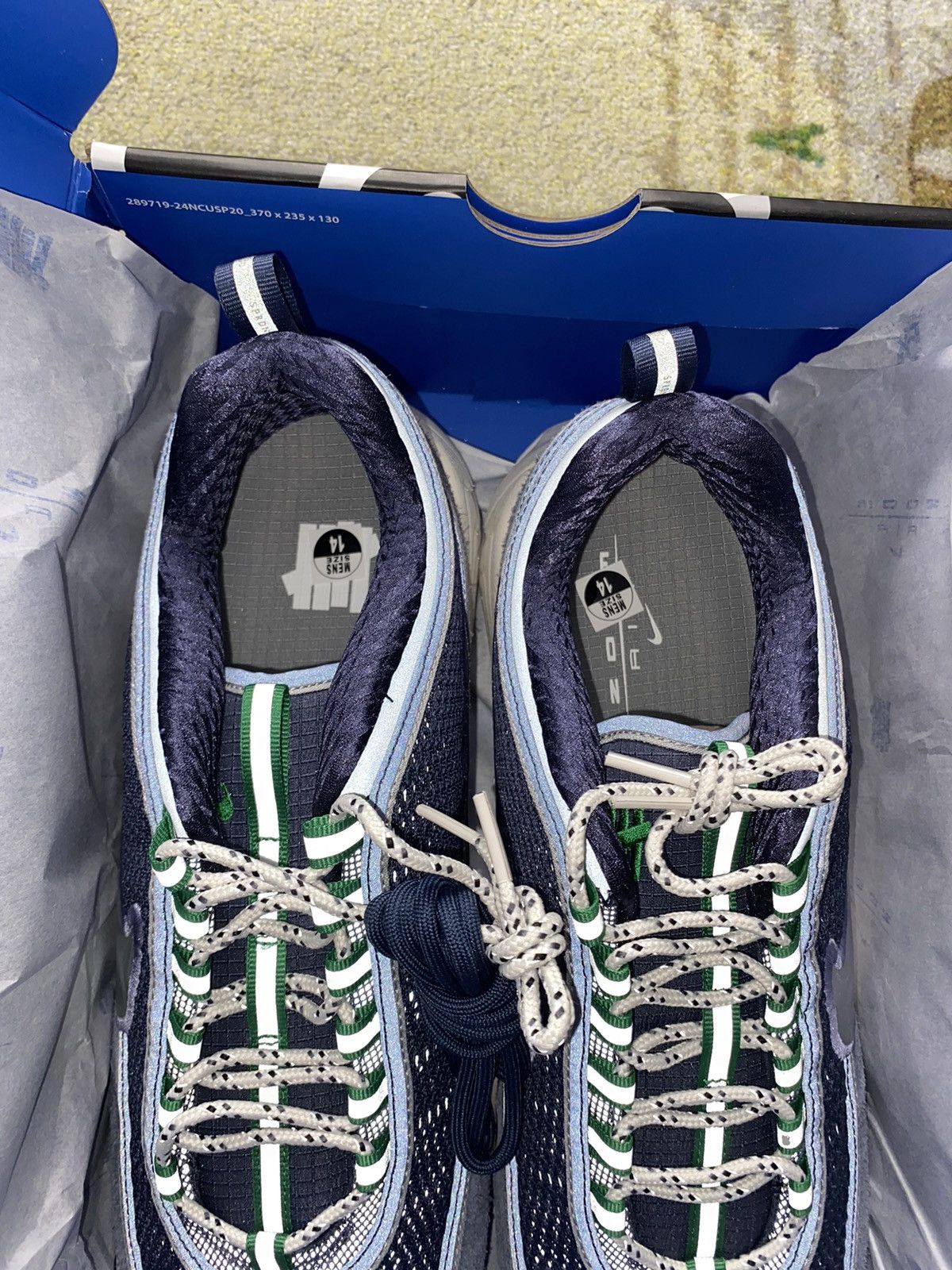 Nike × Undefeated Nike Air Zoom Spiridon Undefeated Thunder Blue Size US 14 / EU 47 - 5 Thumbnail