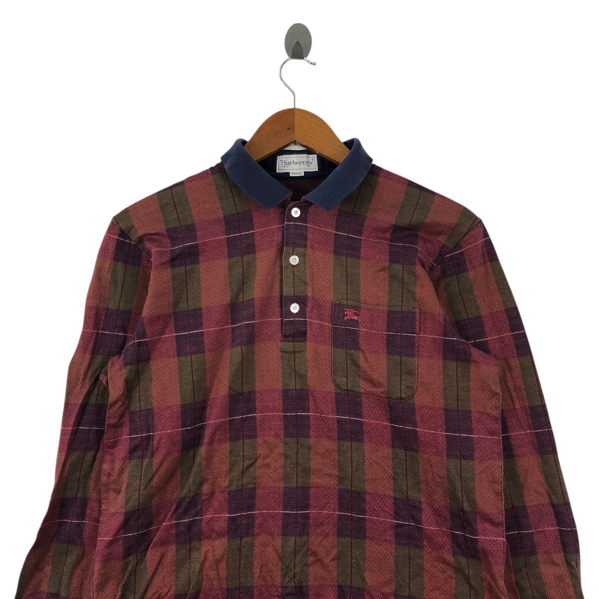 Burberry Vintage BURBERRYS LONDON ENGLAND Checked Polo Shirt Size US M / EU 48-50 / 2 - 2 Thumbnail