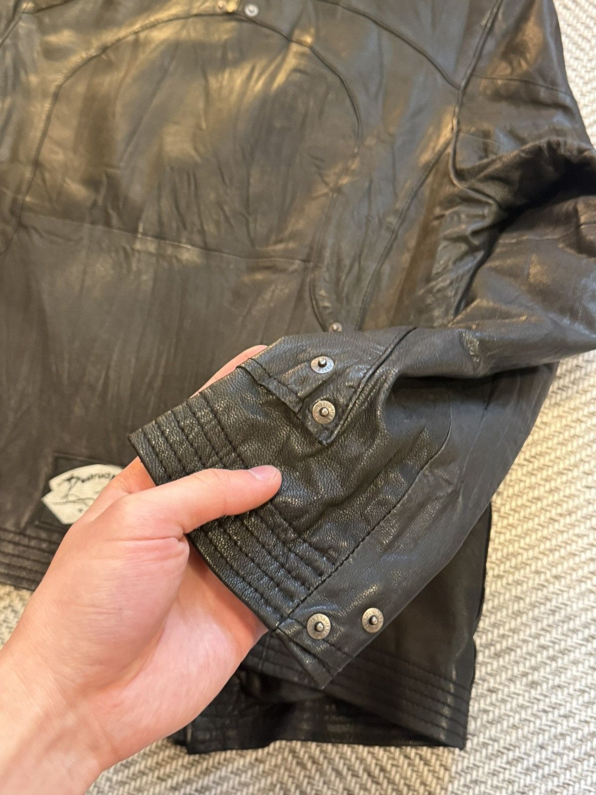 PPFM PPFM Stand Collar Leather Rider Jacket Size US M / EU 48-50 / 2 - 9 Thumbnail